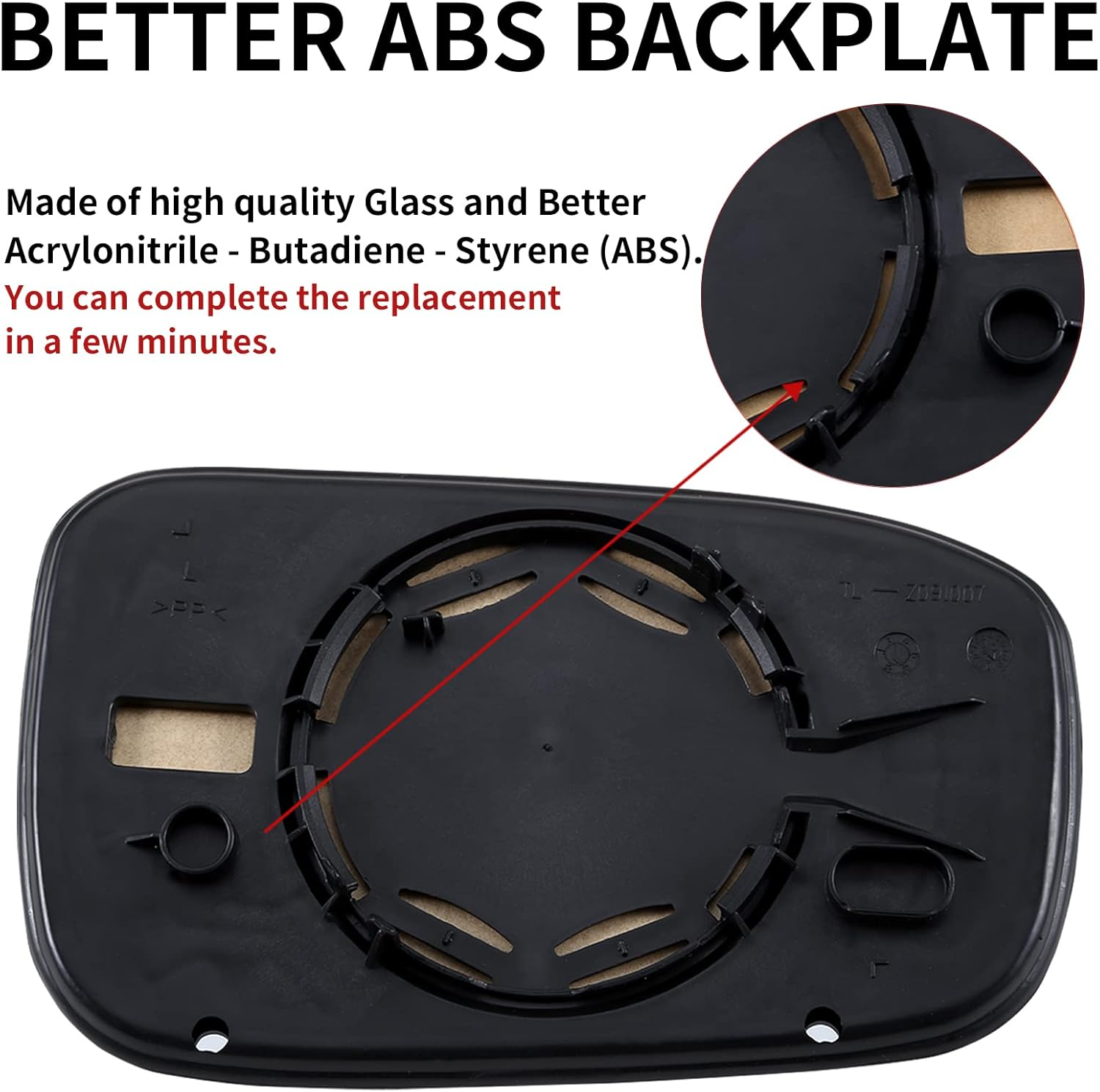LOIYLLEN Left Side Mirror Replacement for 2003 2004 2005 2006 2007 Honda Accord Mirrors Glass - Convex Mirror Glass, Left Side Rear View Mirror image number 1