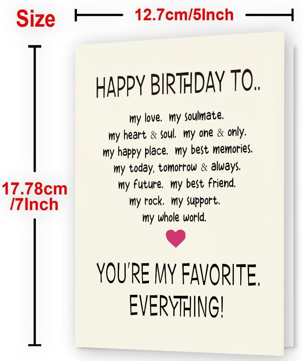 Funny Birthday Card & Gifts for Men Husband Boyfriend Him, Happy Bday Card (Red Heart 2)