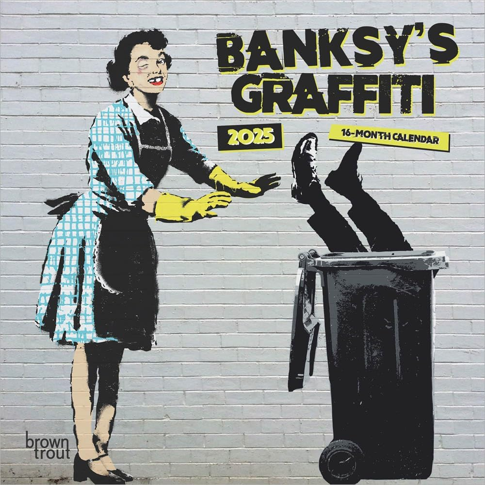 Banksy'S Graffiti OFFICIAL | 2025 7 X 14 Inch Monthly Mini Wall Calendar | Plastic-Free | Browntrout | Drawings Street Art Design image number 1