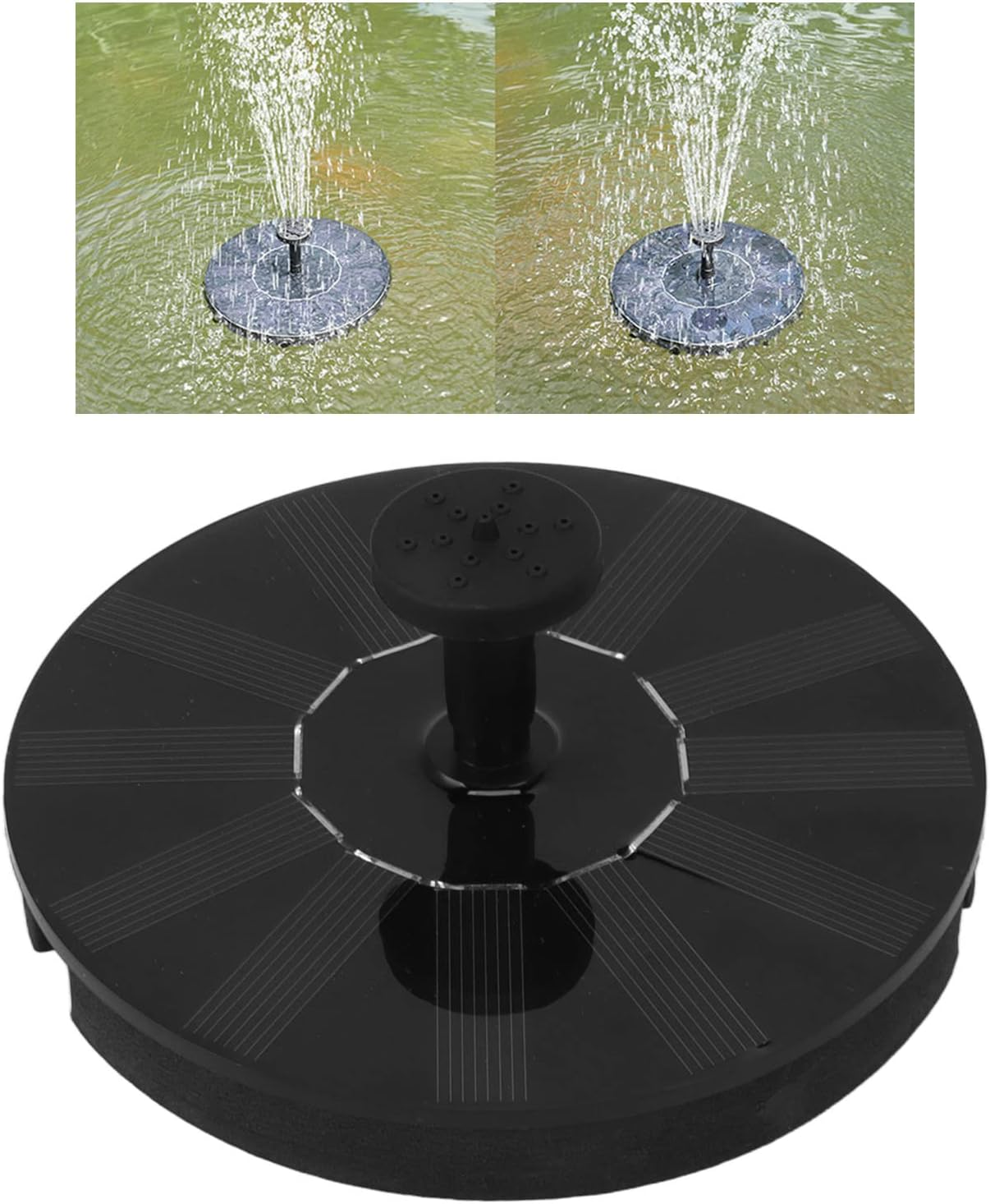Ejoyous Solar Floating Fountain, 13Cm Diameter, 30-60Cm Spray Height 210L/H Energy-Saving, for Bird Bath/Fish Tank/Small Pond/Garden Decoration with 8 Accessories image number 6