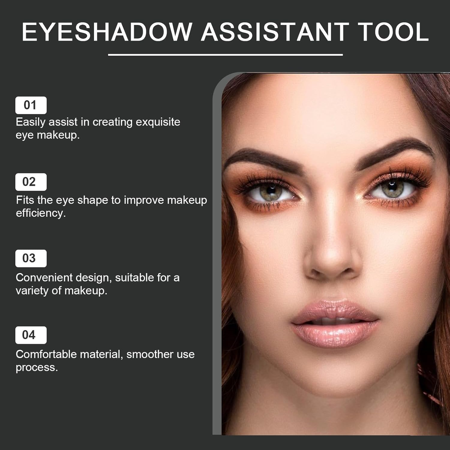 YUYTE Eyeshadow Stencil, Reusable Eye Make-Up Tool, 2 Pieces, Crescent Shape with Ruffled Edge for Delicate, Bold Eyes, Looks Friendly image number 3