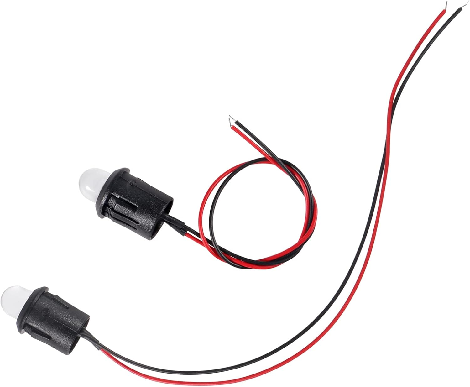 ATNSINC 10Pcs DC 12V LED Diodes 10Mm LED Light Lamp Bulb Prewired Emitting Diodes with Holder for DIY Home Decoration (White) - Red image number 6