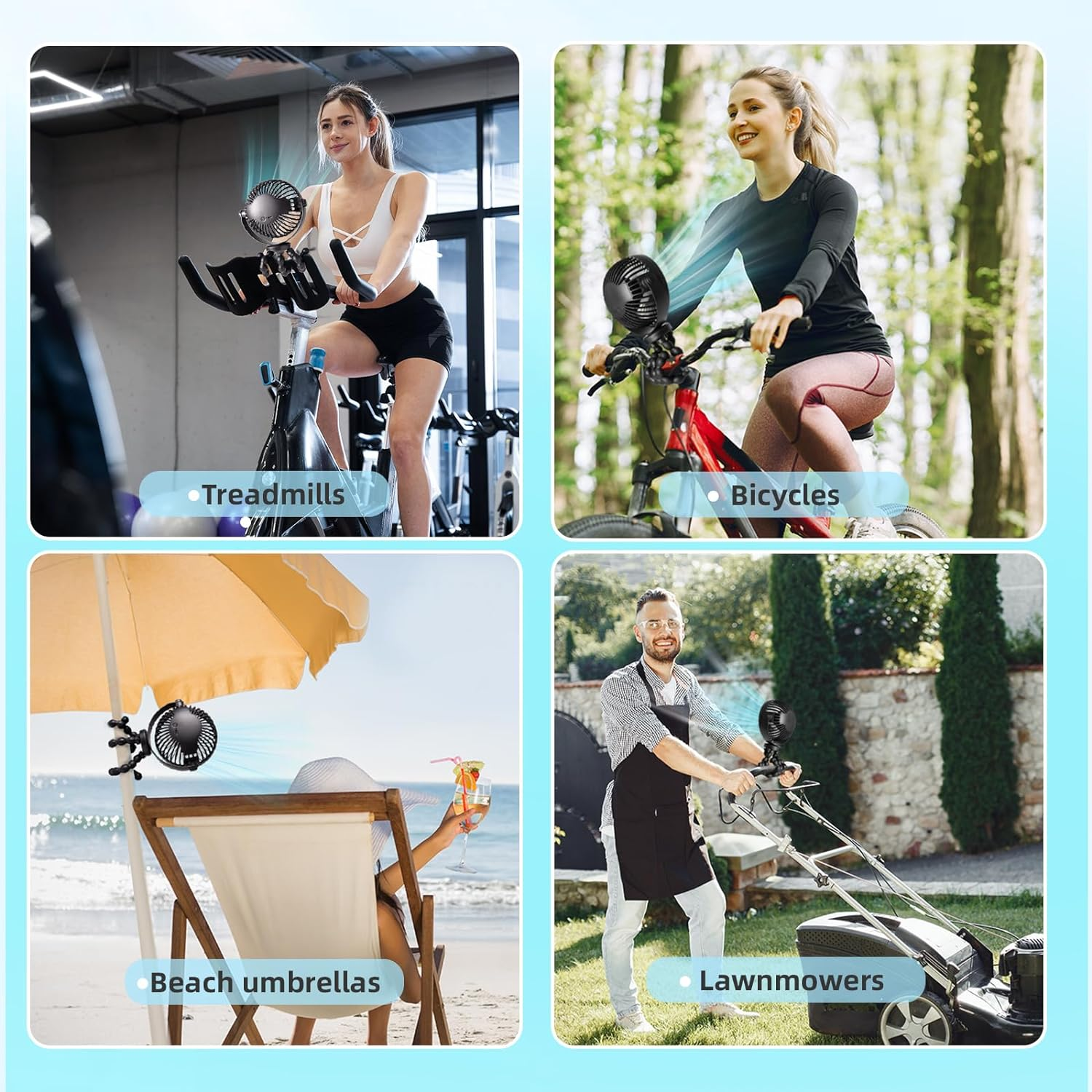 Portable Stroller Fan, Battery Operated Small Clip On, 360&deg; Rotate Flexible Tripod, Detachable 3 Speed Rechargeable Baby Handheld USB Desk Cooling for Bedroom Car Seat Crib Treadmill Travel Camping image number 6