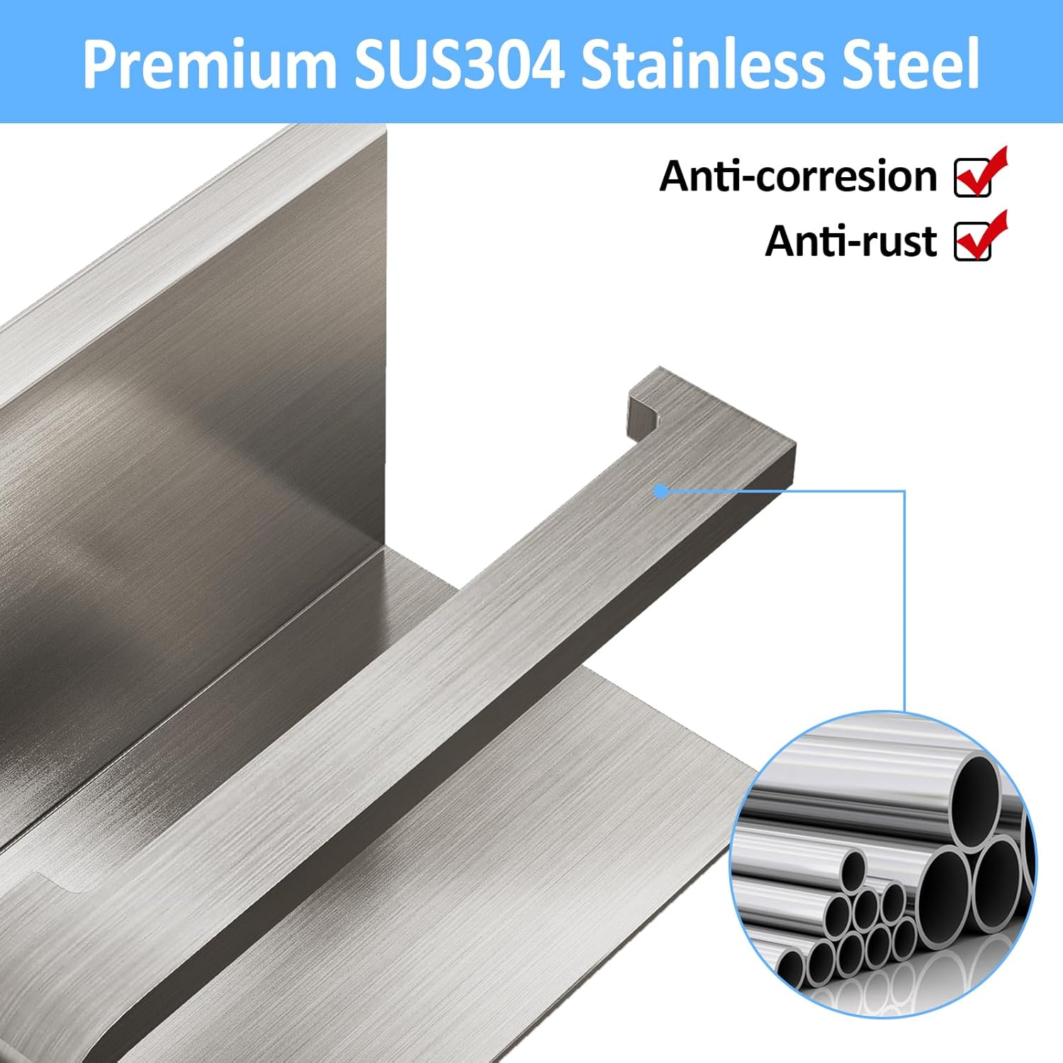 Gypie Toilet Paper Holder with Phone Shelf, Brushed Nickel Toilet Paper Holder Wall Mount, Rustproof Stainless Steel Bathroom Storage - Brushed Nickel image number 2