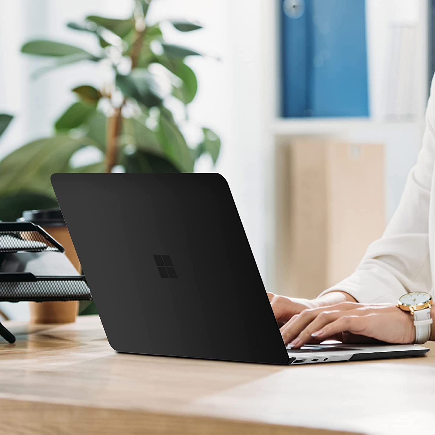 MOSISO Case Only Compatible with Microsoft Surface Laptop Go 3/2/1 12.4 Inch 2023-2020 Release (Models: 2013 & 1943), Protective Plastic Hard Shell Case Cover, Black image number 1