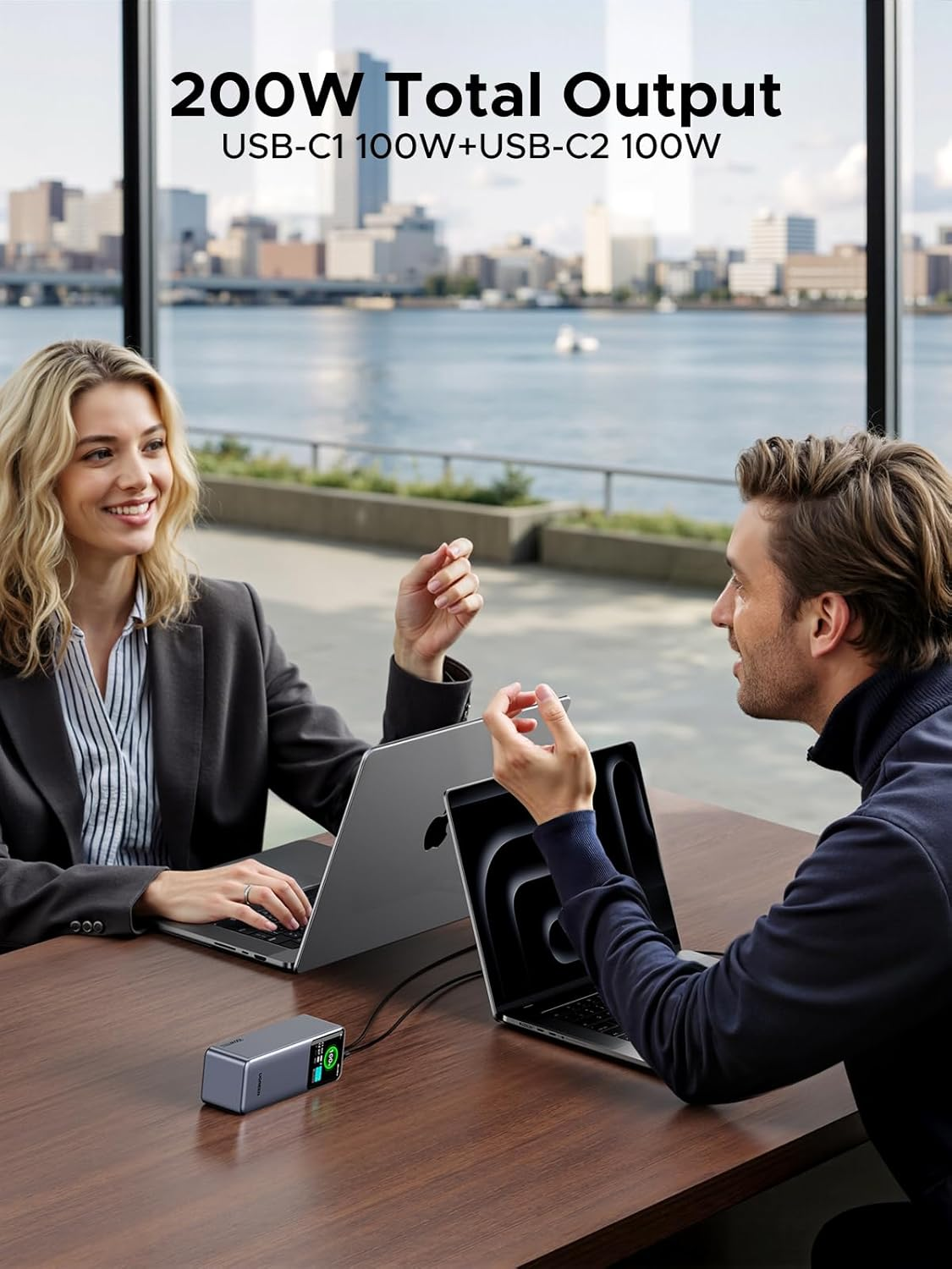 UGREEN 200W Nexode Power Bank 25000Mah PD3.1 Laptop Portable Charger Fast Charging 90Wh 3-Port Battery Pack with TFT Smart Display for Macbook Pro, Ipad Pro, Iphone 16, Galaxy S25, Pixel 9, Dell, HP