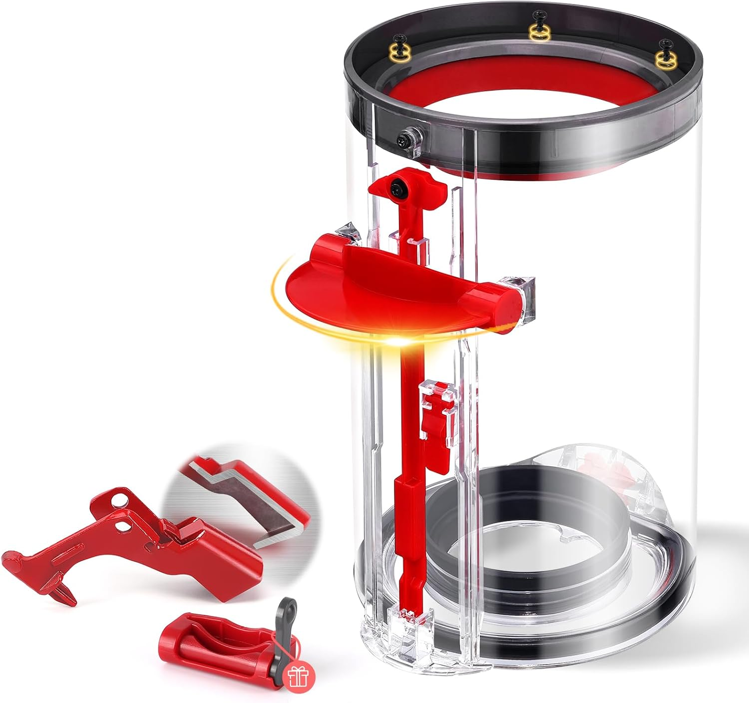 Upgraded Canister Compatible with Dyson V11 V15 SV14 SV15 SV22 Vacuum Cleaner Dust Bin, for Bin Part No. 970050-01 and Part No. 965443-01 with HEPA Filter