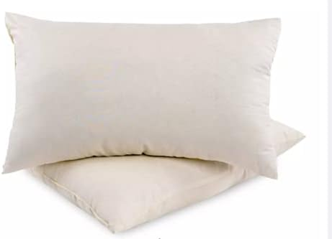 FLEW 100% Natural Cotton Filling Milky White Pillow Organic Smell Comfortable