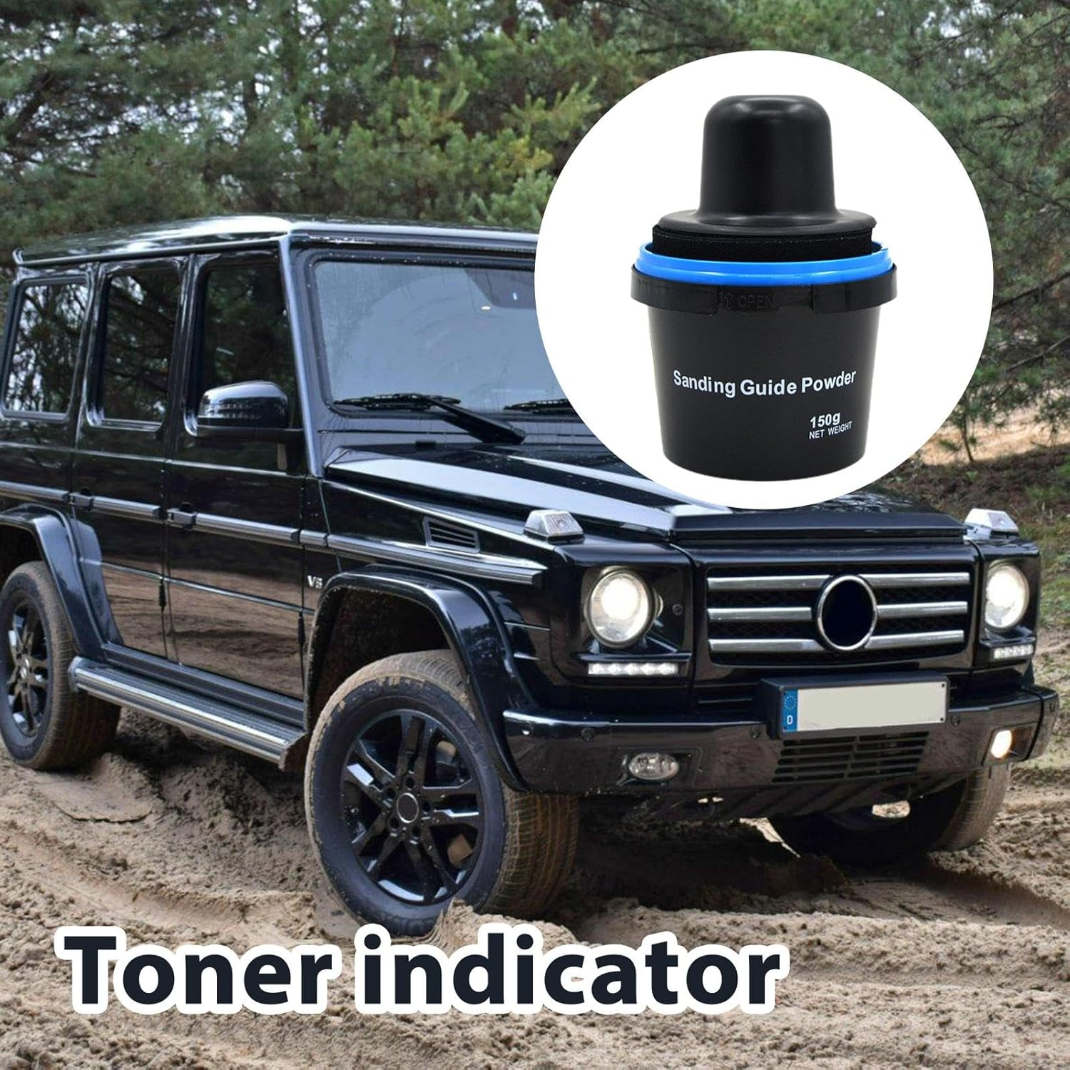 Powder for Dry Coating &ndash; Repair of Blemishes Surface in Bodywork, Pigment Powder for Base Coating, Black Guide Coating Powder, Leak Proof, P image number 5