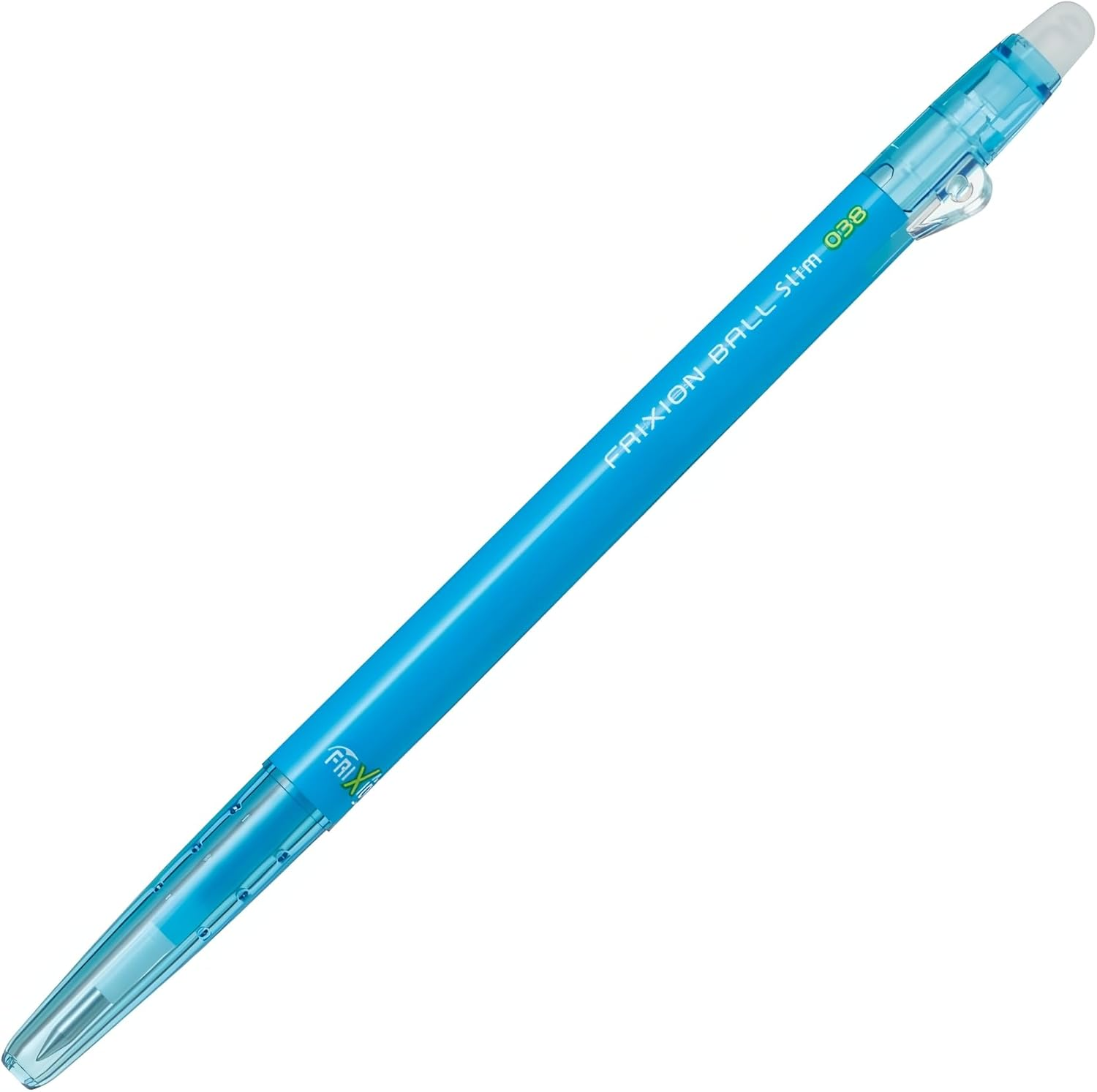 Pilot Frixion Slim Retractable Erasable Gel Pen, Apricot Orange, 0.38 Mm - 1 Count (Pack Of 1), Light Blue