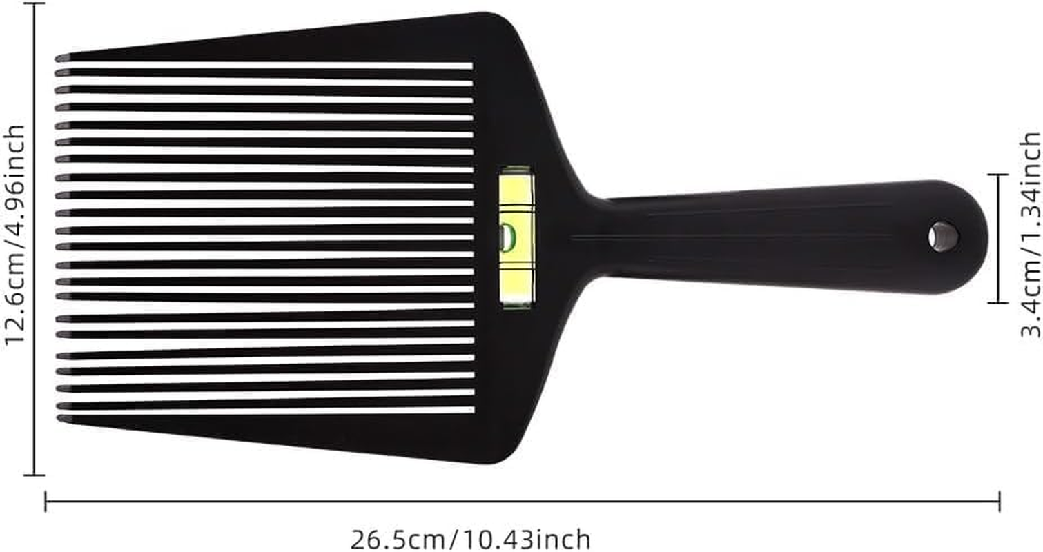 Flat Top Guide Hair Comb, Haircut Level Comb Bang Oil Hair Comb Barber Cutting Angle Adjustment Wide Tooth Comb Styling Tool Hairdress Groom Comb (Black, One Size) image number 2