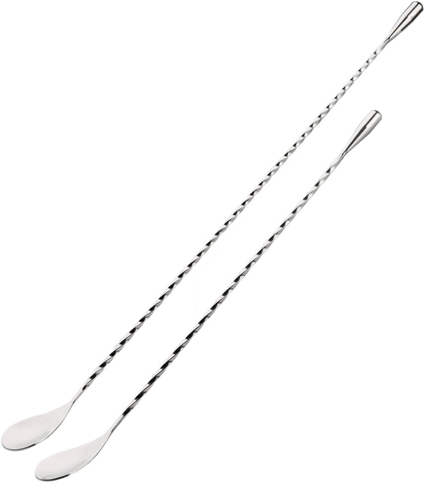 Purefold 15.7 Inches (40 CM) Stainless Steel Bar Spoon, Bartender Cocktail Shaker Cocktail Mixing Spoon,Spiral Pattern image number 4