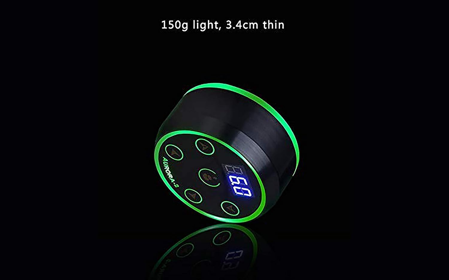 Coveted Professional Tattoo Power Supply - Aurora Colorful 2Nd Generation with Digital Display, Push Button Rotary Tattoo Machine Compatibility, Adjustable Voltage, Sleek Black Color - OTW-PDL2-1 image number 6