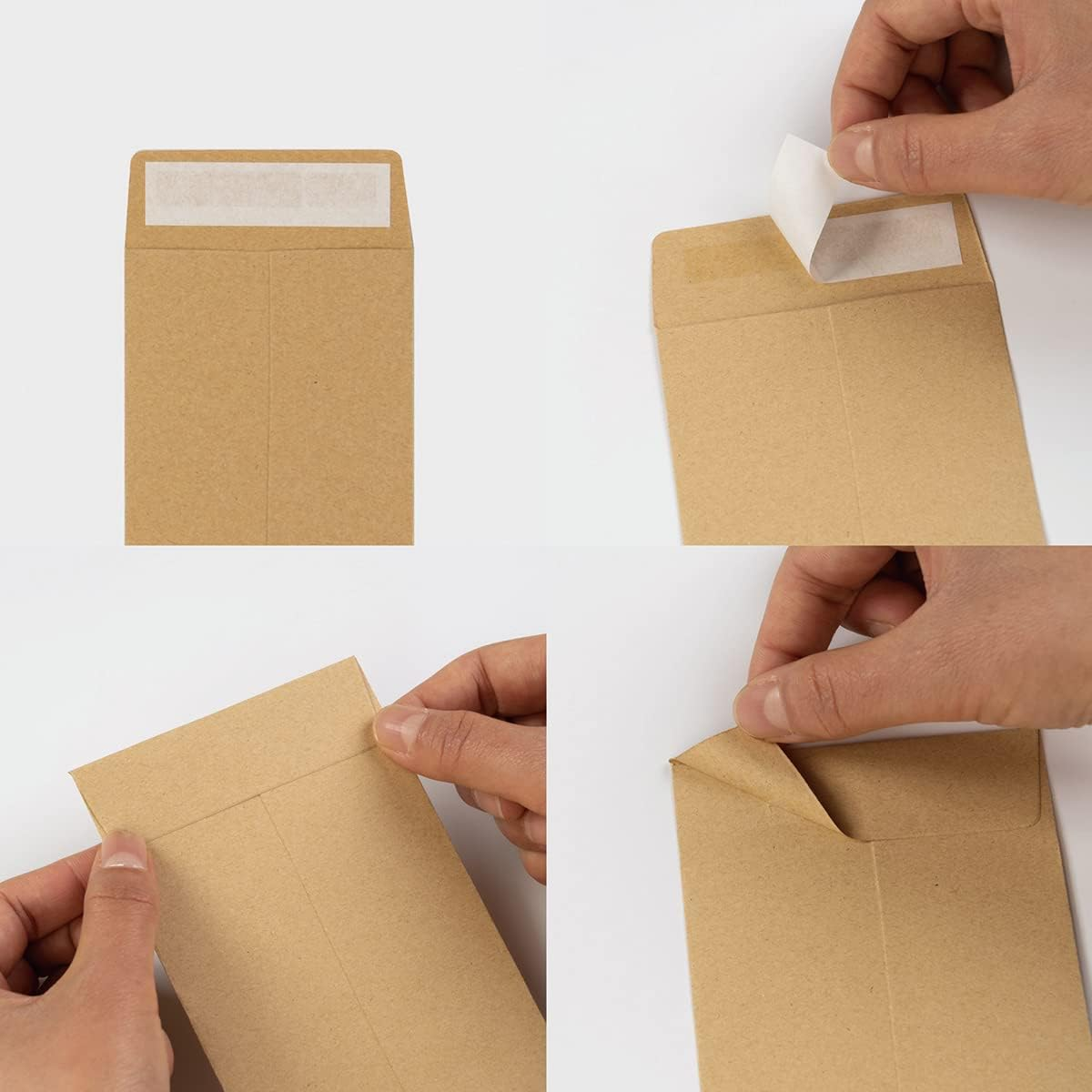 100 Pack Cash Envelopes #7 Coin Envelopes Self Seal for Money Saving, Cash, Budgeting, Check, Gifts Cards, 3 1/2 X 6 1/2 Inches (Kraft Brown) image number 6