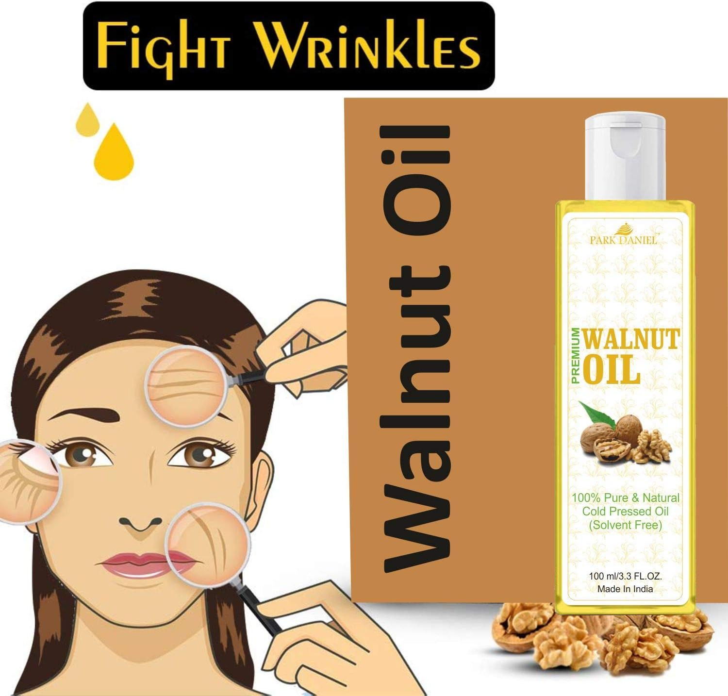 Park Daniel Walnut Oil for Strong and and Healthy Hair Combo Pack 2 Bottle of 100 Ml(200 Ml), Yellow image number 2