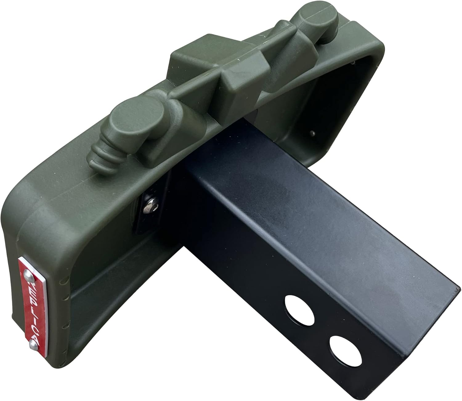 Claymore Hitch Cover Front toward Enemy for for 2-Inch Standard Receivers - Durable, Weatherproof & Unique Tow Hitch Cover Pickup Truck Accessory Funny Claymore Shaped OD Green image number 3