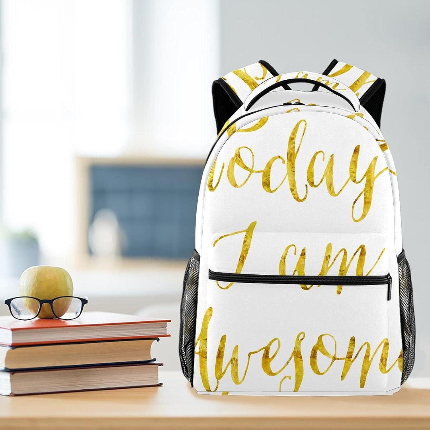 Today I Am Awesome Quote Backpack Students Shoulder Bags Travel Bag College School Tote Backpacks image number 4