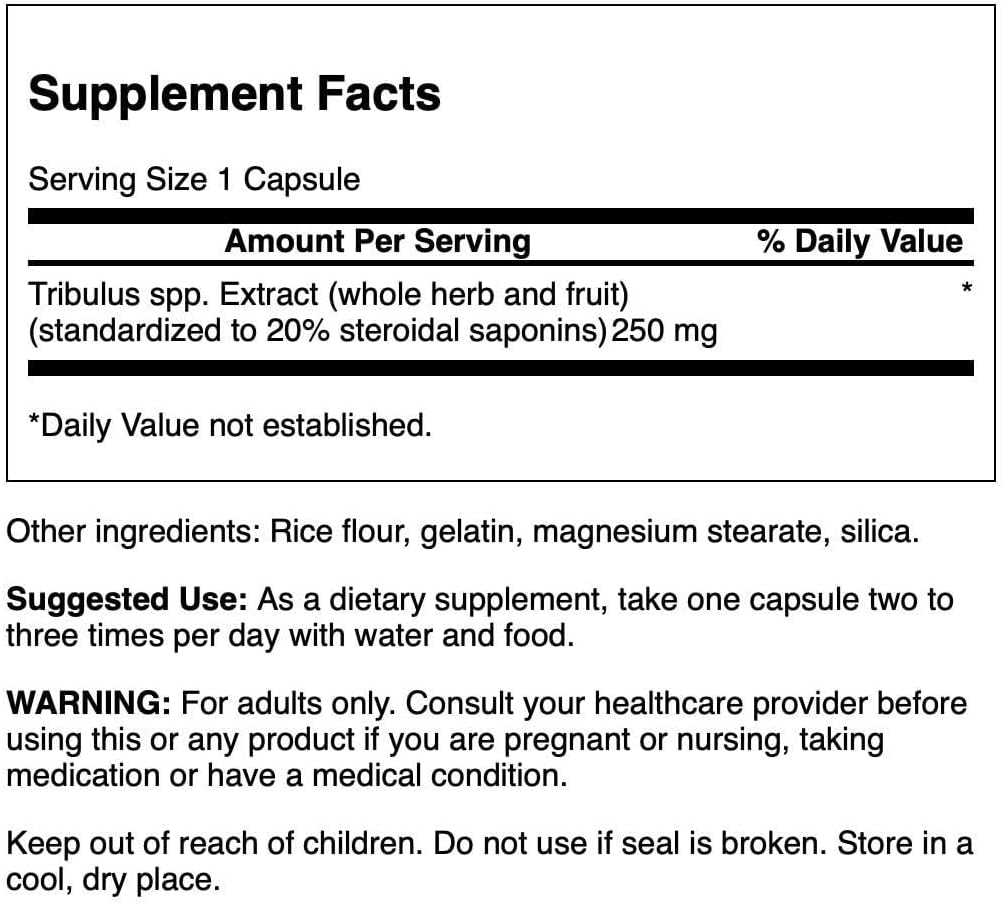 Swanson Mega Tribulus Extract 250 Milligrams 120 Capsules image number 1
