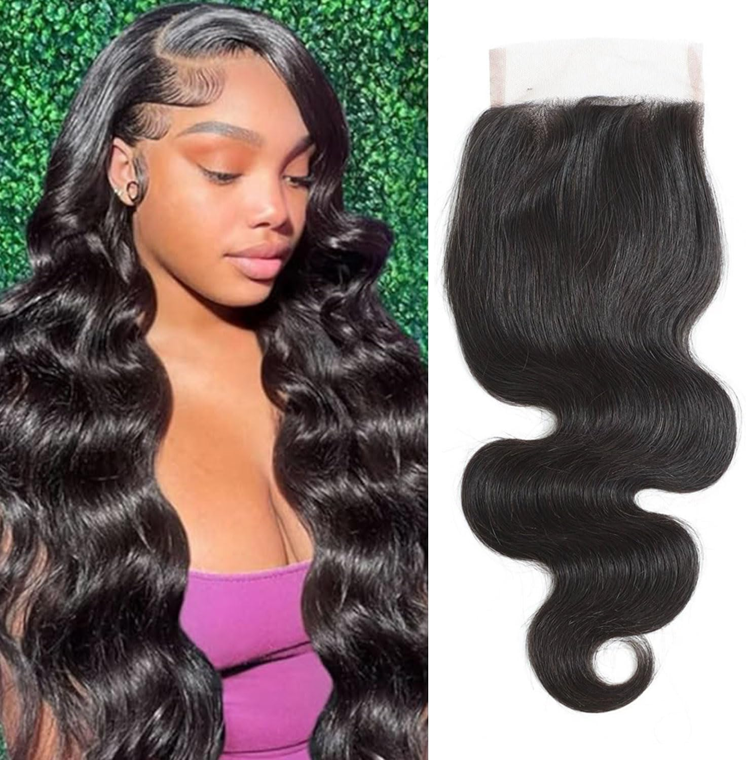 Fulang Hair Closure Human Hair 4X4 Lace Closure HD Body Wave Bresilienne Cheveux Humain Closure Femme Top Swiss Lace Invisible Free with Pre Plucked Baby Hair image number 5