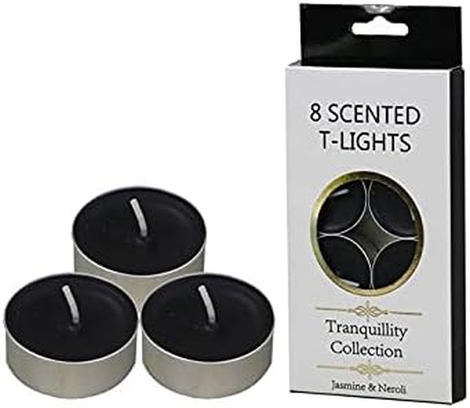 Tranquillity Collection Scented Tea Light Candle 8-Pieces, Jasmine and Neroli