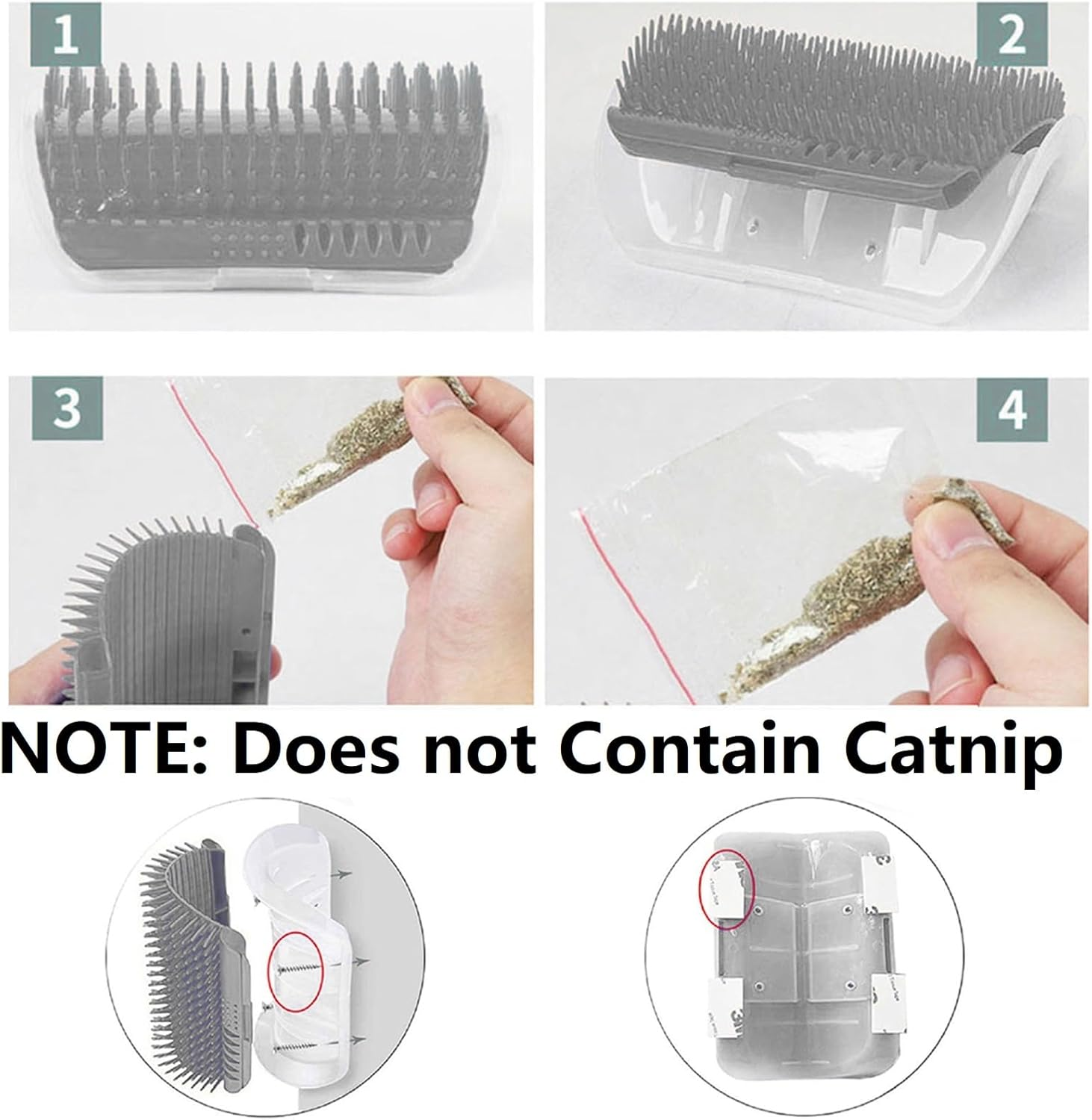 Cat Brush Comb, Massage Corner Cat Brush, Cat Brush Wall Corner, Cat Self Groomer, 2 Pieces Cat Corner Groomer Brush, Self Groomer Cat for Long Hair, Short Hair Cat Massage (Without Catnip) image number 5