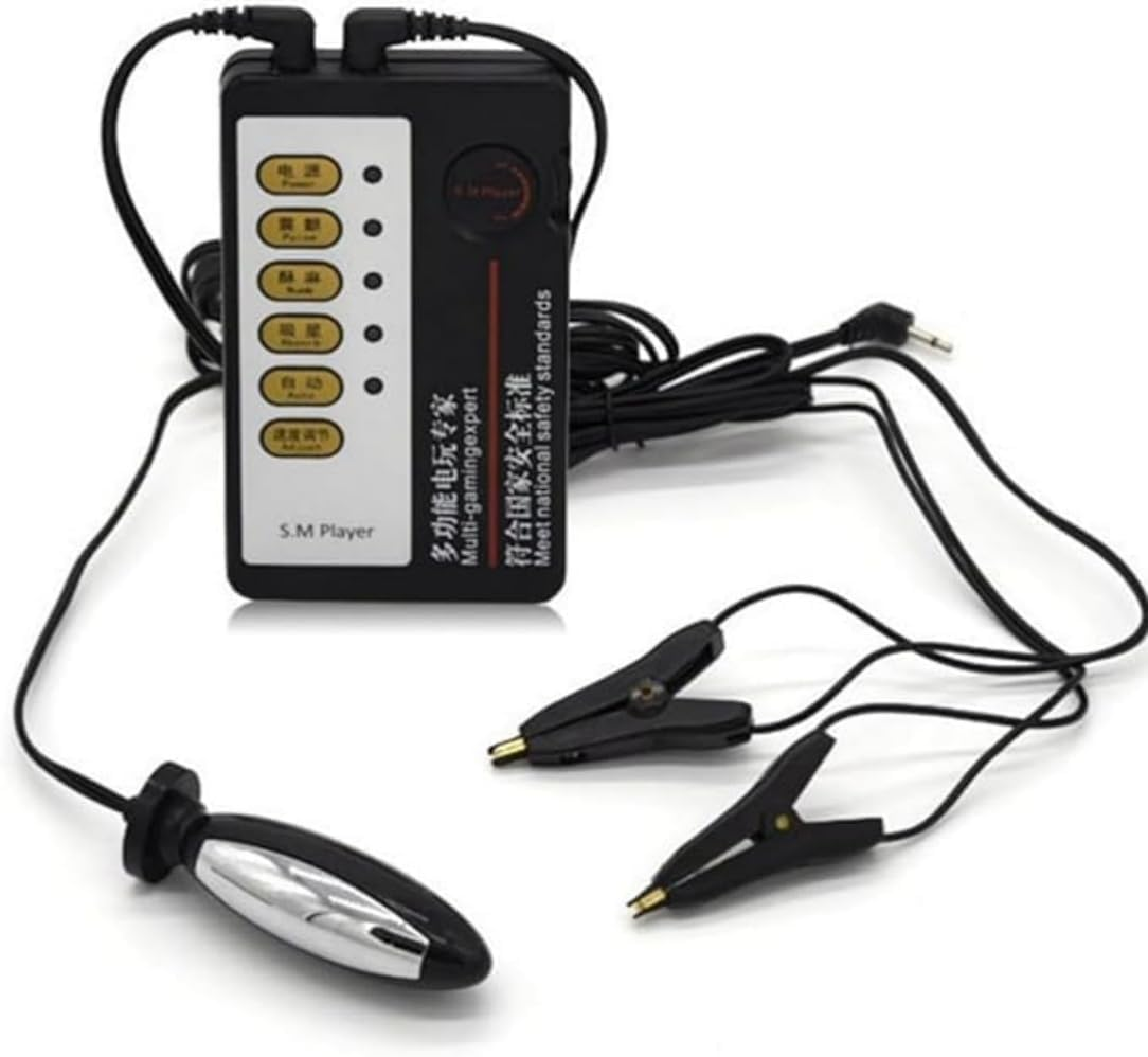 Electric Shock Anal Butt Plug Electric Shock Nipple Clamps Clitoral Clamp BDSM Metal Thread Inserting Toys Electro Power Box Massager Toys for Adult Sex Toys image number 2