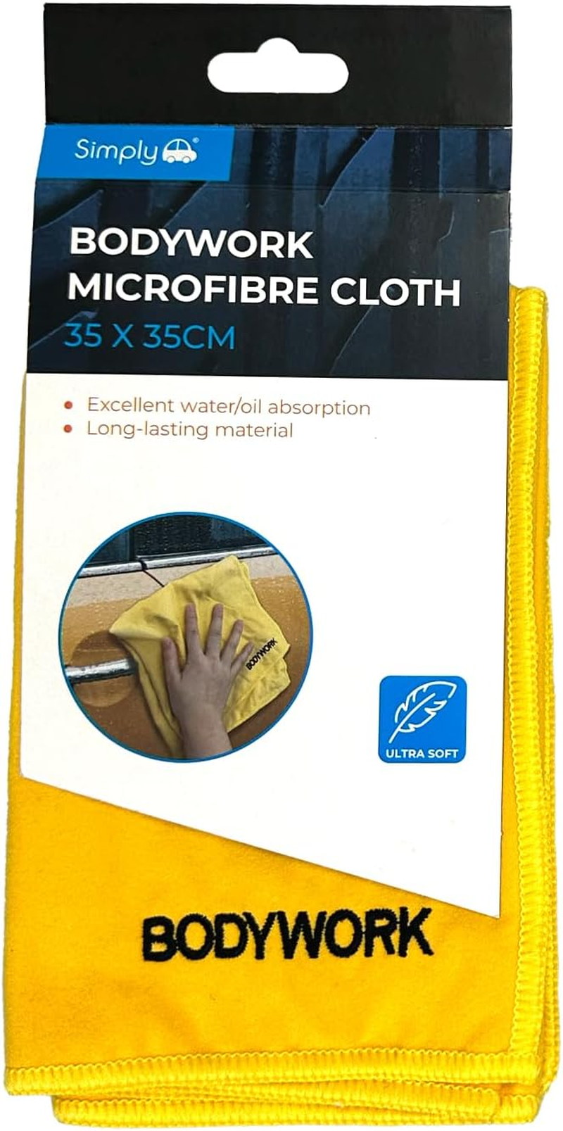 Bodywork Microfibre Cloth, Non-Scratch Ultra Soft Fibres, Durable Material, for Washing and Polishing, No Damage Paintwork, for Cars, Motorbikes, Vans 35X35Cm image number 1