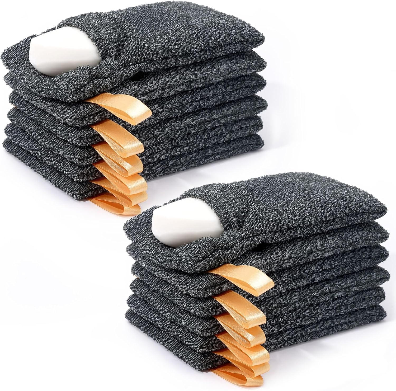 Antimbee 6-Pack Soap Pocket Exfoliating Soap Saver Pouch, Body Scrubber Rough Sponge Exfoliator for Bath or Shower, Gray Mesh Bar Soap Foam Lather Pouch image number 6