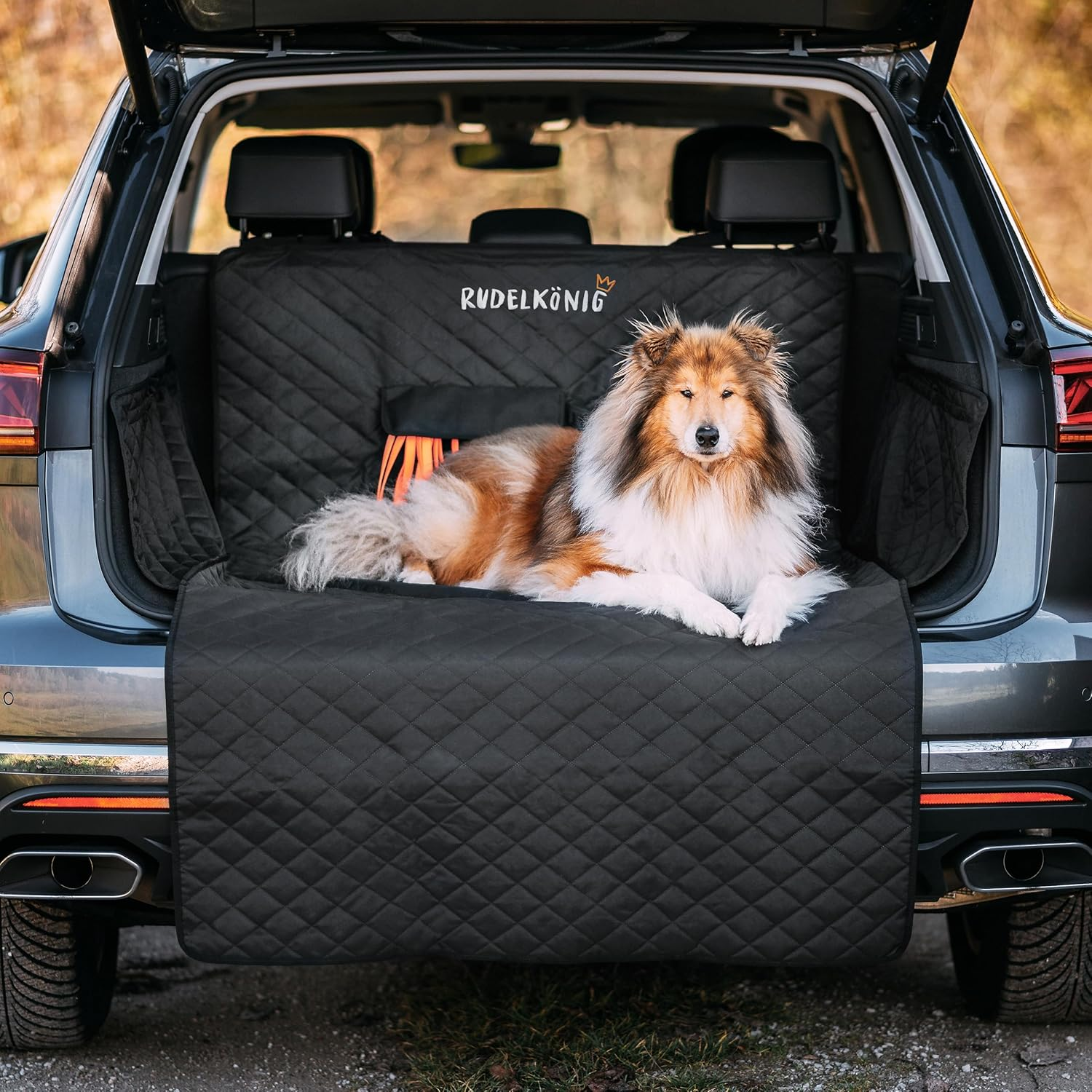 Rudelk&ouml;nig Car Boot Protector Dog with Boot Sill Protection - Water-Repellent and Scratch-Resistant - Quilted Car Dog Blanket with Bag - Universal Boot Protection Mat for Dogs