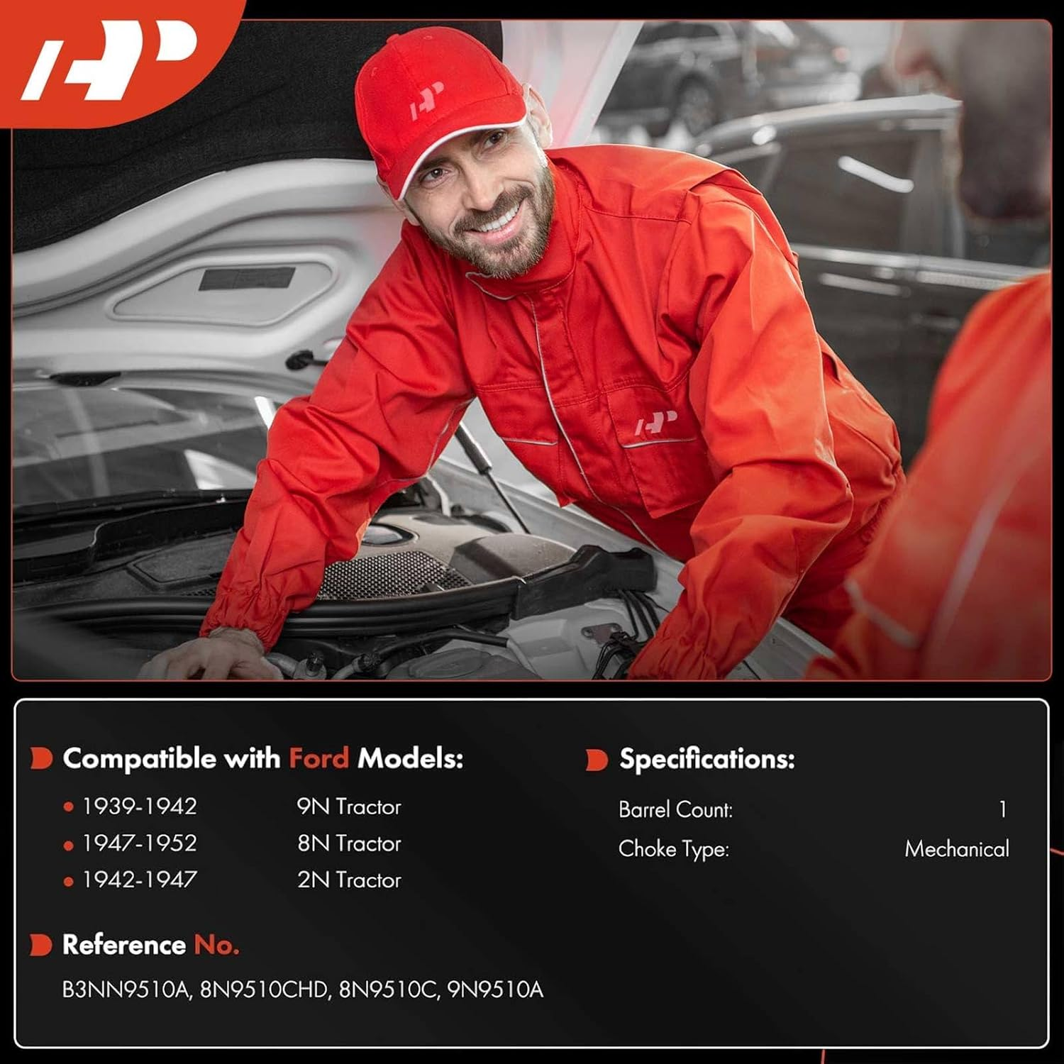 A-Premium B3NN9510A Tractor Carb Carburetor Compatible with Ford 1939-1952 2N 8N 9N Tractor Mechanical Choke, Replace# 8N9510CHD, 9N9510A, 8N9510C image number 5