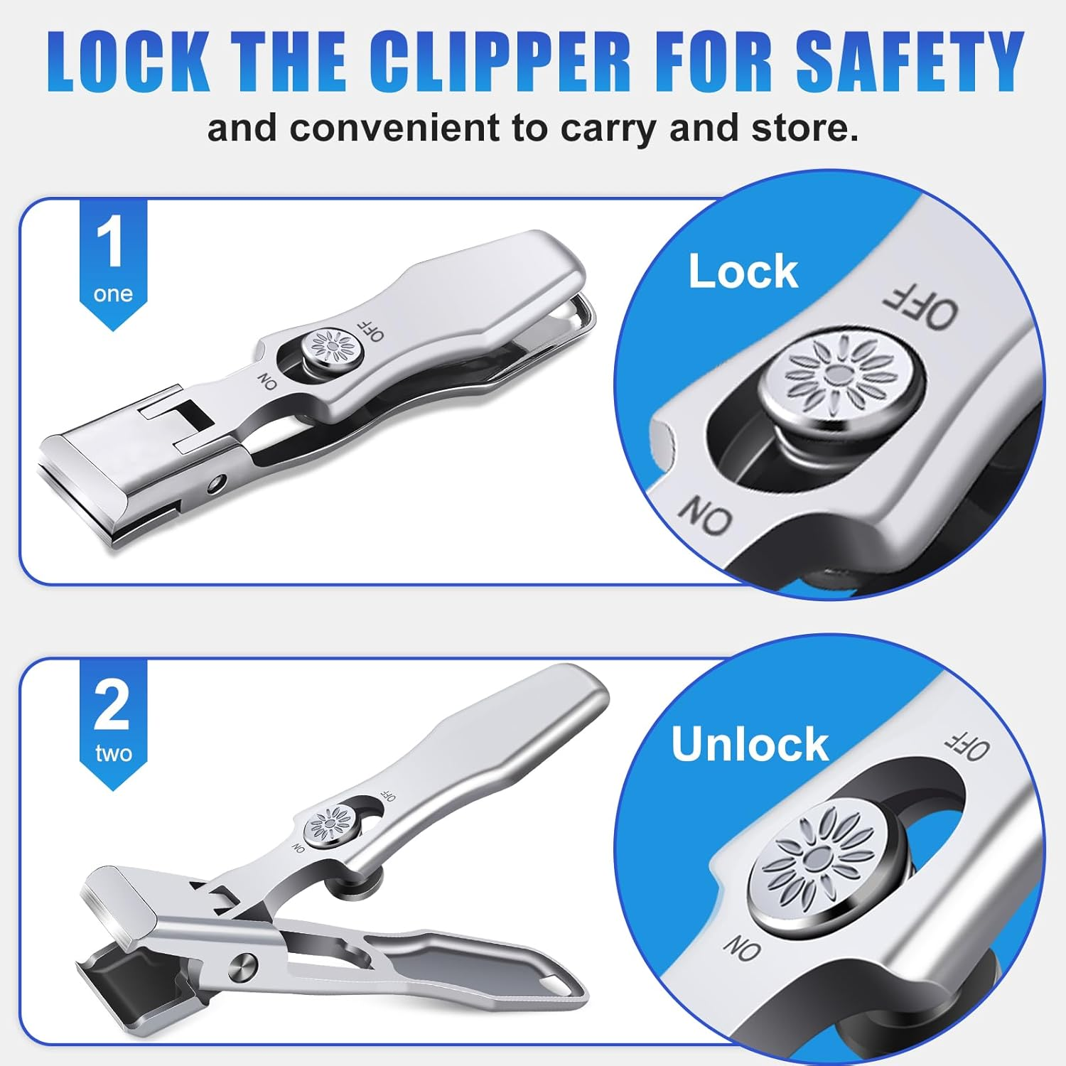 German Nail Clippers for Men Thick Nails,Upgrade Straight Toenail Clippers for Seniors with Wide Opening,Large Heavy Duty No Splash Ingrown Fingernail Clipper Nail Cutter with Catcher image number 3