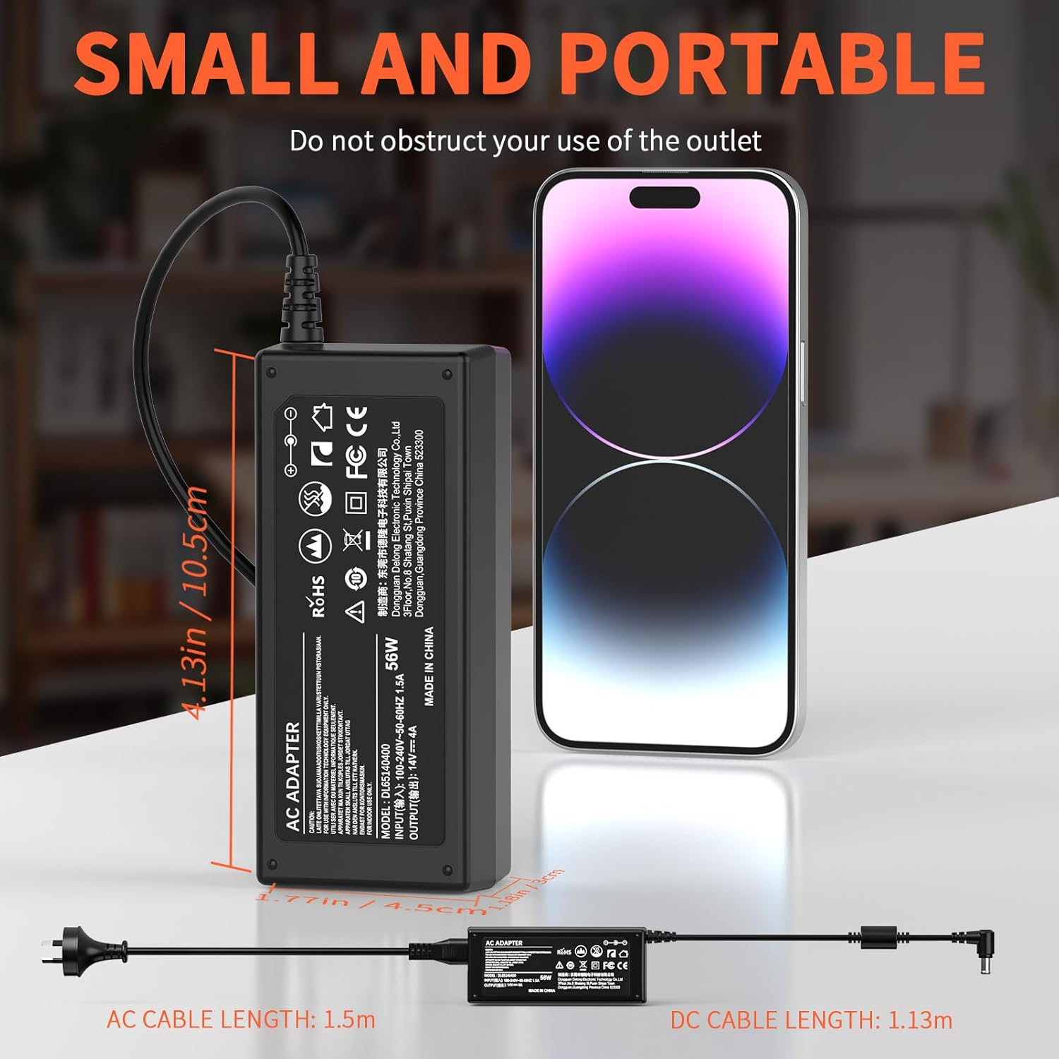 14V AC Power Supply Adapter for Samsung Monitor U28E590D S22D300HY S27D390H S27D390H S24D390HL S24B150BL S22C300H SAD04914F S24D300 Syncmaster LCD/TFT 770 760V 1501MP TV Charger Power Cord image number 1