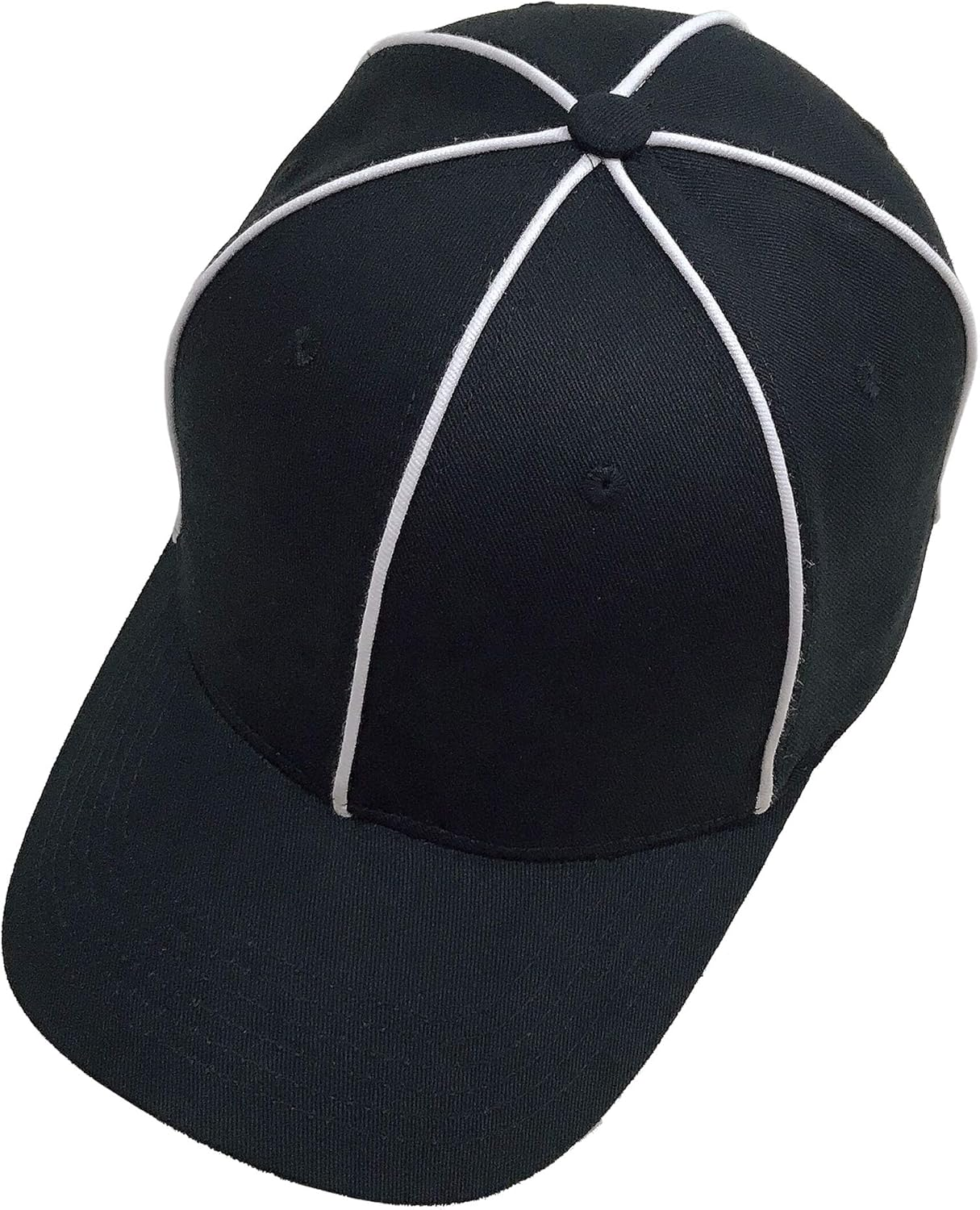 TOPTIE Sporting Goods Official Referee Hat Black with White Stripe, Adjustable Black Ball Cap image number 1