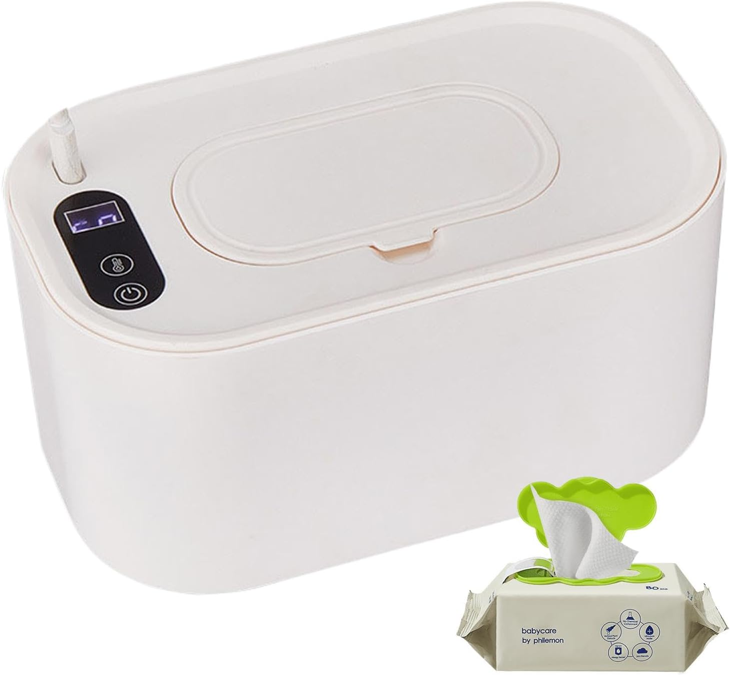 Baby Wipe Warmer, Portable Wipes Dispenser, Large Capacity Wipe Warmer, USB Wipe Warmer, Adjustable Wipe Heater, Portable Baby Wipe Warmer with Adjustable Temperature and Large Capacity for Travel