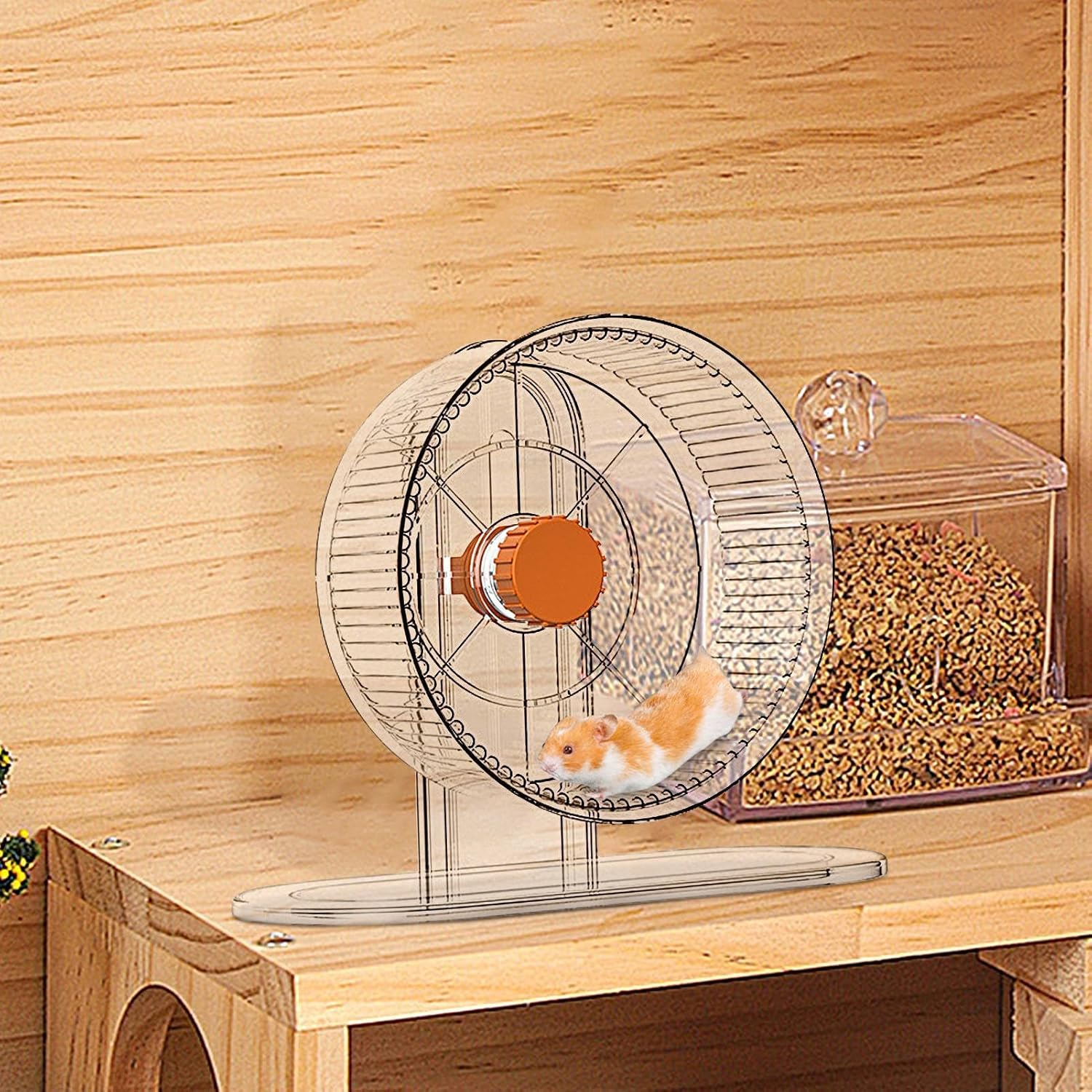 Quiet Hamster Wheel - Silent Hamster and Chinchilla Wheels | Cage Accessories, Small Animals Running Wheels, Guinea Pigs Exercise Toys for Hamster, Ferret, Chinchilla - 14Cm image number 6