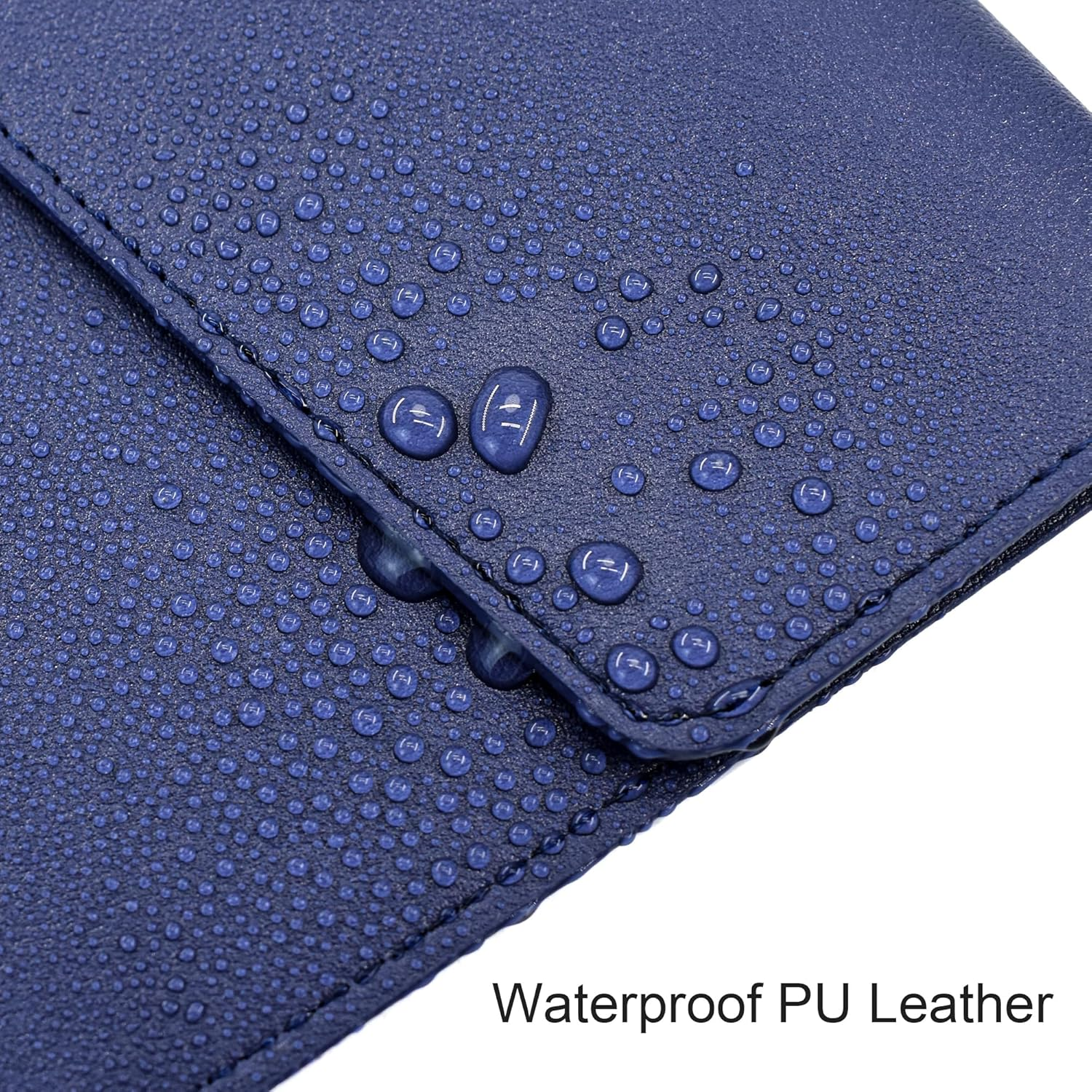 VANRA 1 Piece PU Leather File Folder Vertical A4 Document Holder File Envelope Waterproof Leather Portfolio Case Filing File Organizer for Letter Size with Magnetic Button Closure (Navy Blue)