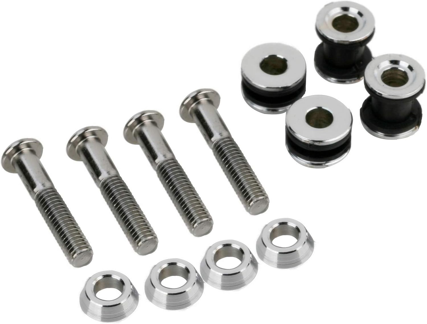 Detachable Hardware Backrest Sissy Bar Upright Passenger Backrest Pad with Docking Kit for Harley Breakout 2013-2017 FXSB, Fxse,Fxsbse（Gloss Black） - Chrome image number 7