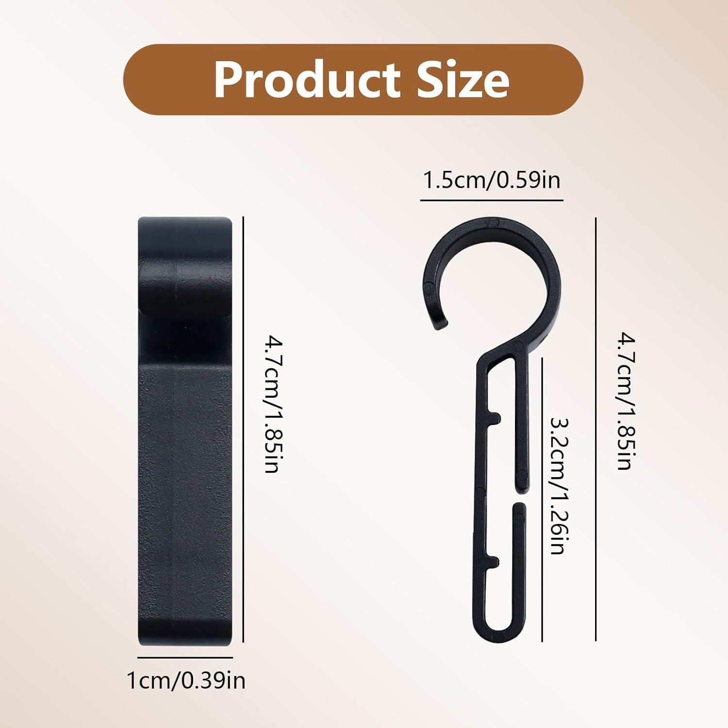 Koceci 60 PCS Hard Hat Light Clips, Black Headlamp Hook for Headlamp Light Hook Accessory,Helmet Light Clamp, Anti-Slip Stable Hard Hat Light Mount image number 6