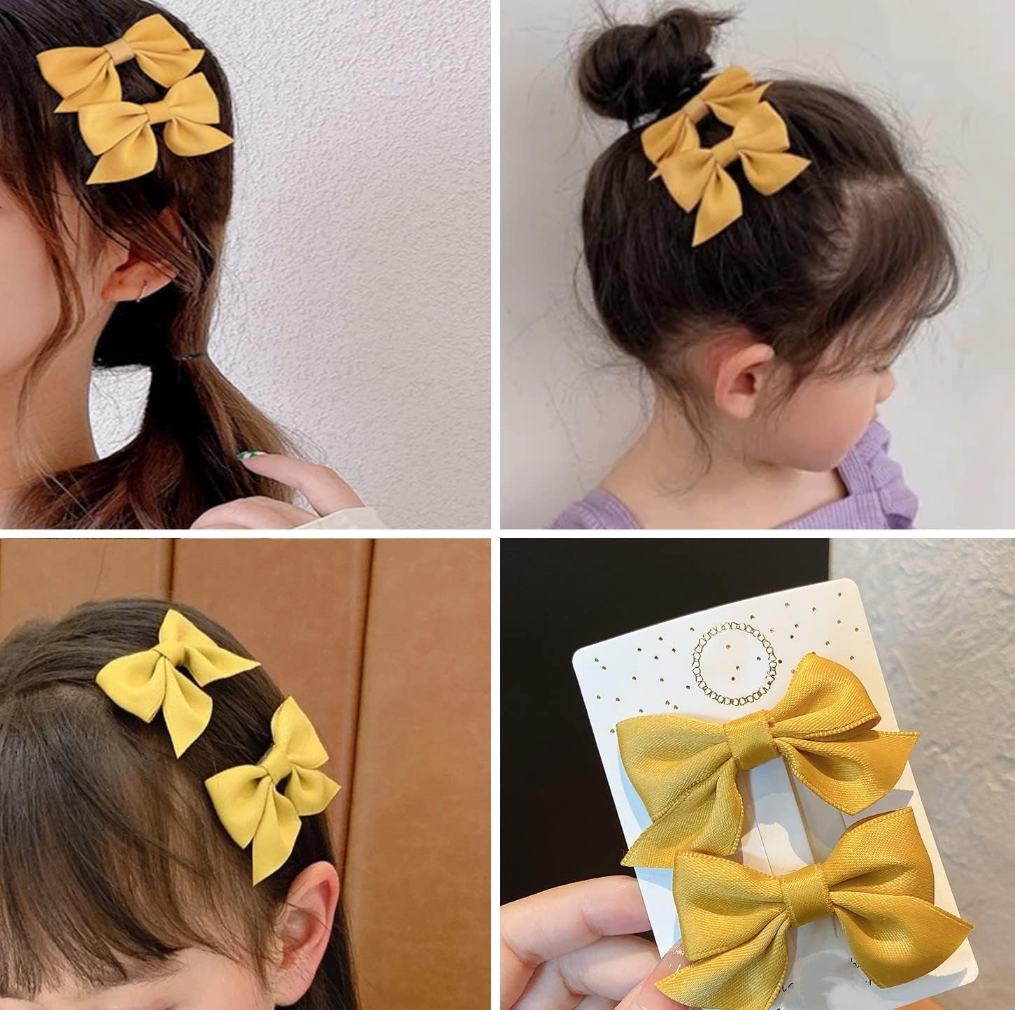 OEIOTEI Bow Hair Clips 2 Pieces Hair Clip Hair Bows Girls Alligator Hair Clips Hair Accessories Small Non-Slip Fashionable Ponytail Hair Clips School Clothes (3) image number 1