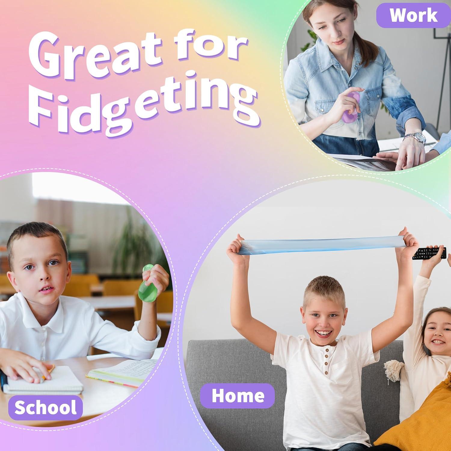 Nice Stress Cube,Ice Cube Fidget Toy 4Pack, Cube Squishies Anxiety Stress Relief with Thick Substance,Fidgets for Classroom,Ice Cube Stress Balls for Adults Kids Children Teens