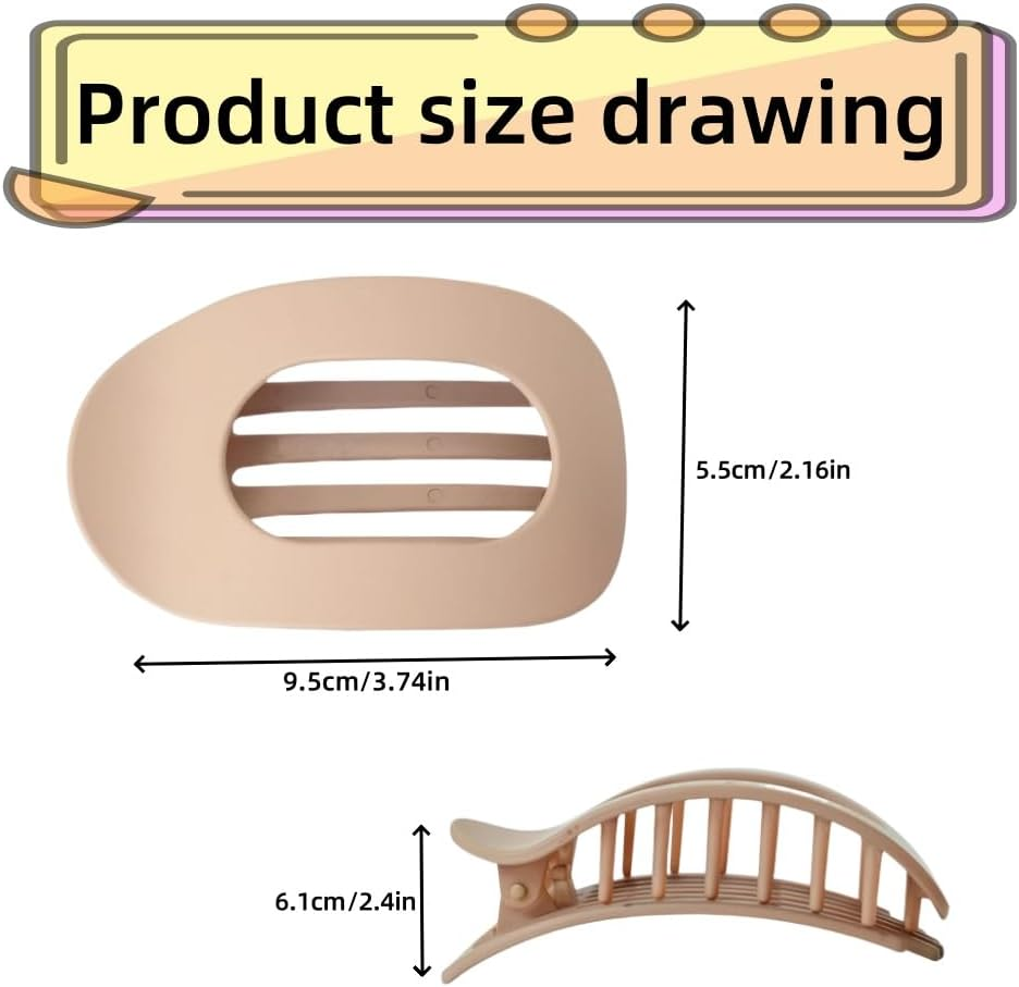 8 PCS Flat round Hair Claw Clips, Suitable for Girls, Durable French Hair Clips, Comfortable Bending Design, Anti-Slip Hair Clips, Suitable for Thin to Thick Hair, Daily Use - Multiple Colors image number 3