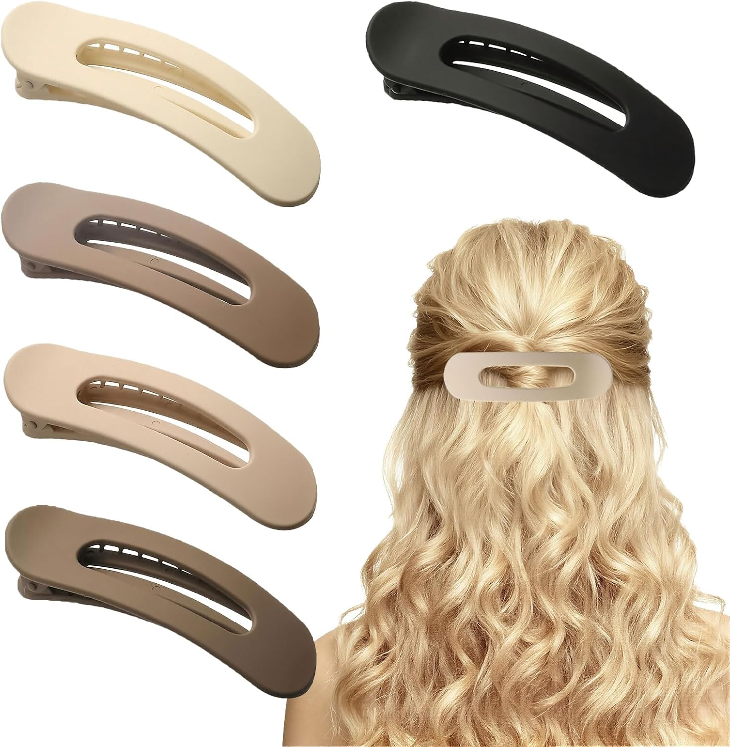 Xanthelle Hair Clips Ladies, 5 Pack Flat Hair Clips, Medium Hair Clips, Hair Clip for Thin Hair, French Hair Clip & Hair Clips Ladies image number 6