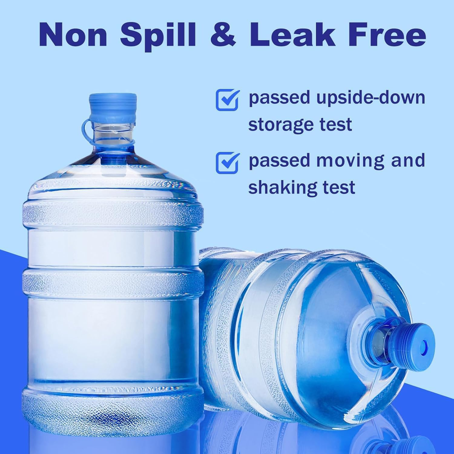 4 Pack 3 & 5 Gallon Water Jug Cap, 55Mm Reusable Food Grade Silicone Water Bottle Cap for Standard/Screw/Crown Tops, Water Dispenser Replacement Lids, Non-Spill & Leak Free image number 3