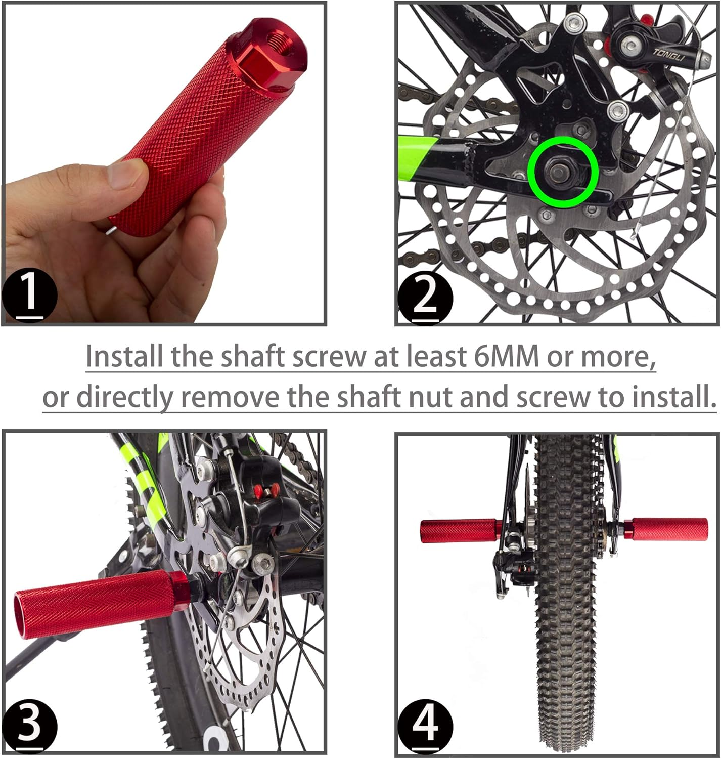 SMALLSTARIII Small Star Bike Pegs 2Pcs Aluminum Alloy Anti-Skid Lead Foot Bicycle Pegs 3/8 Inch Axles - Glode image number 4