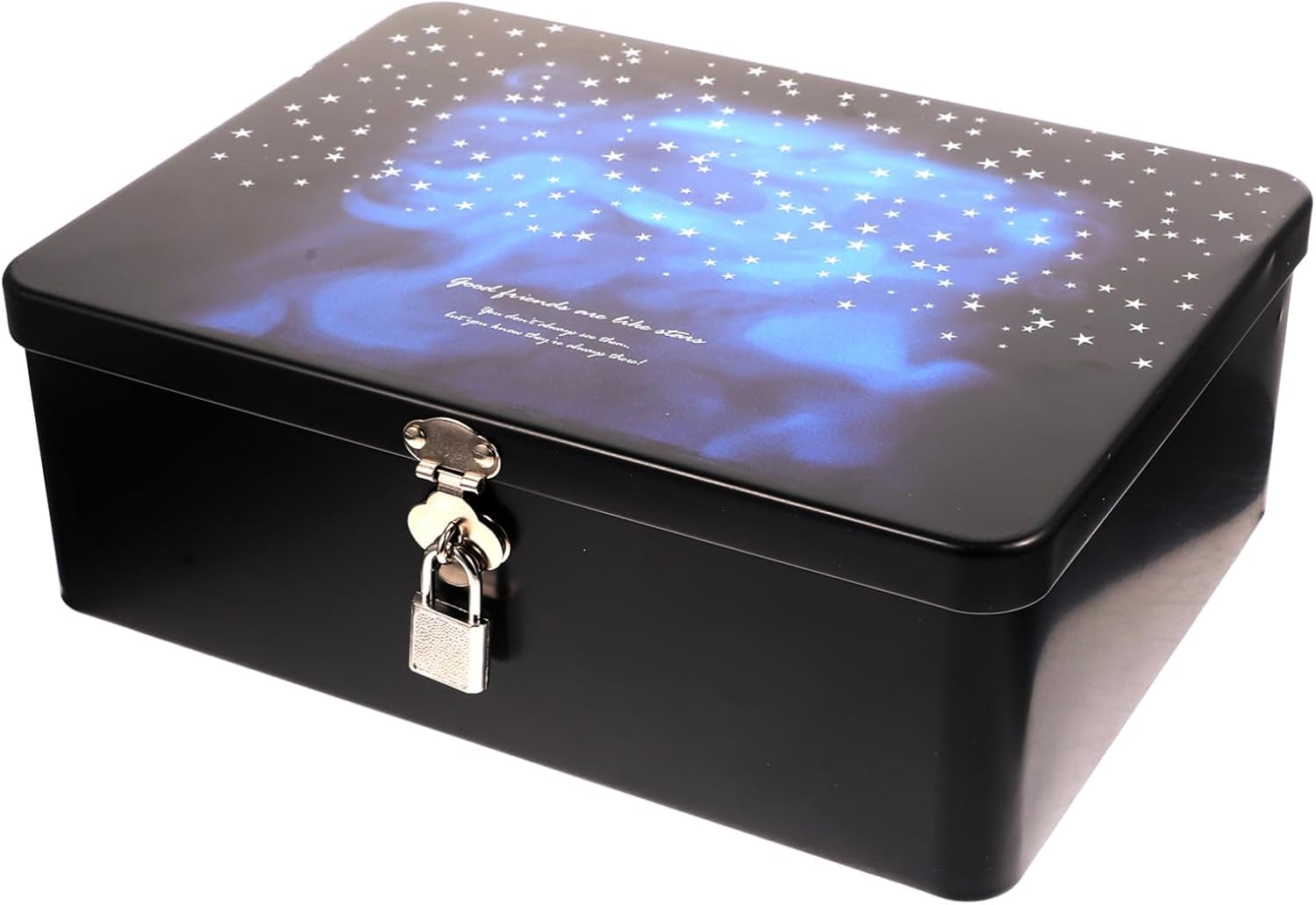 SOLUSTRE Lockable Storage Box Vintage Design Small Lock Box for Keys and Accessories Portable Storage Bin Secure Lock for Desktop Organization Outdoor Key Safe image number 4