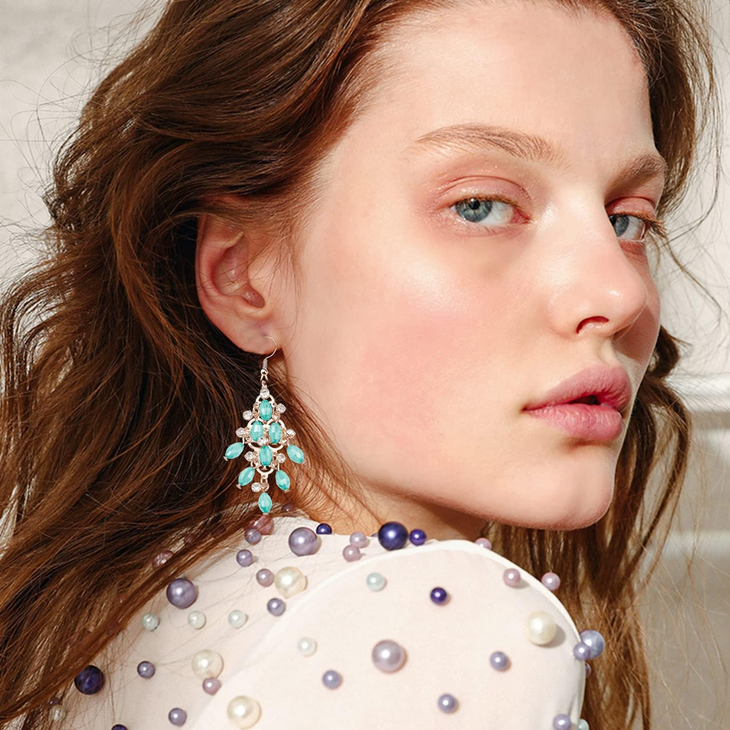 Hofar New Year Earrings Bohemia Vintage Dangle Earrings Boho Retro Rhinestone Drop Earrings Gift for Women image number 5