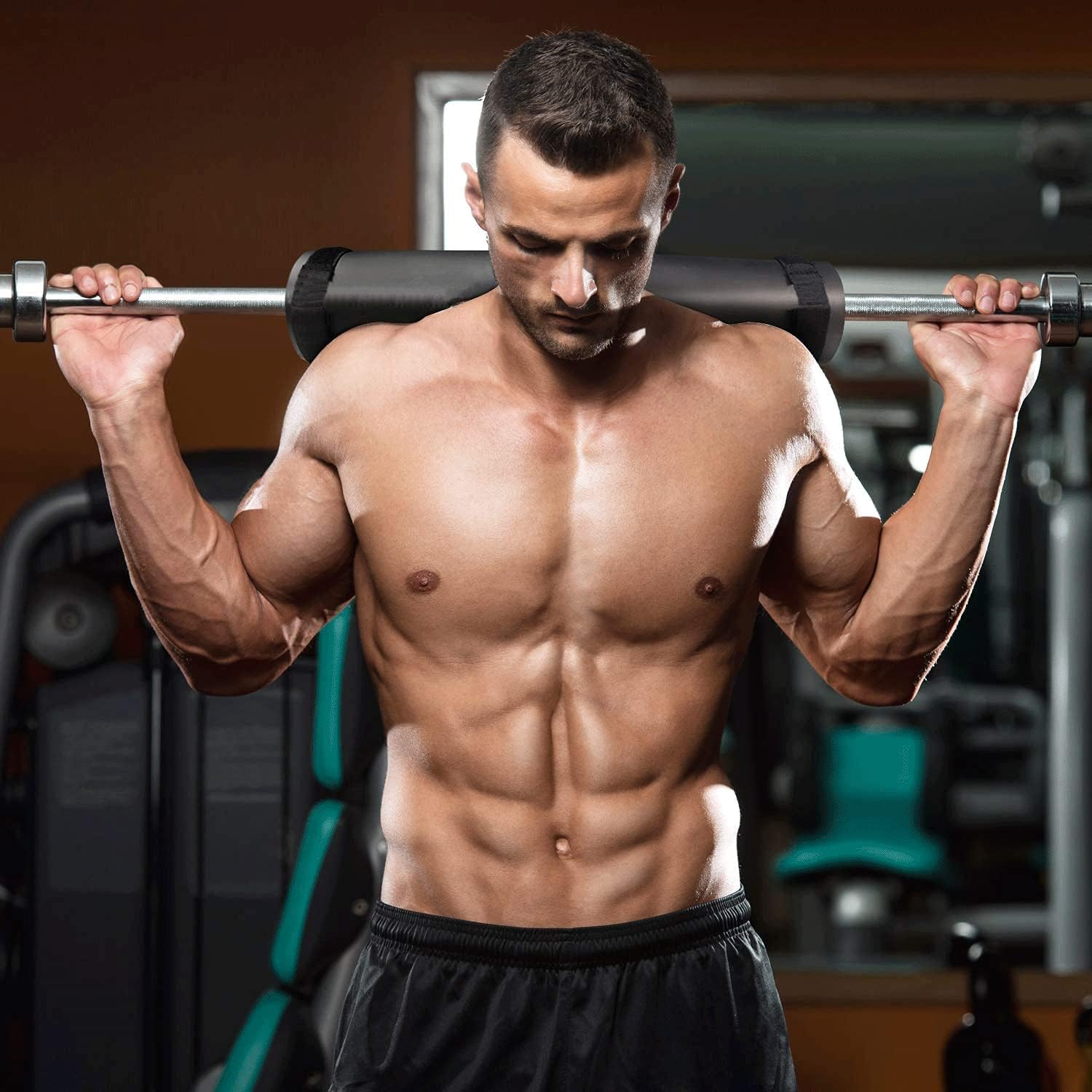 Squat Pad - Foam Barbell Pad for Squats Cushion, Lunges & Bar Padding for Hip Thrusts - Standard Weight Bar Pad - Provides Cushion to Neck and Shoulders While Training - Armygreen image number 7