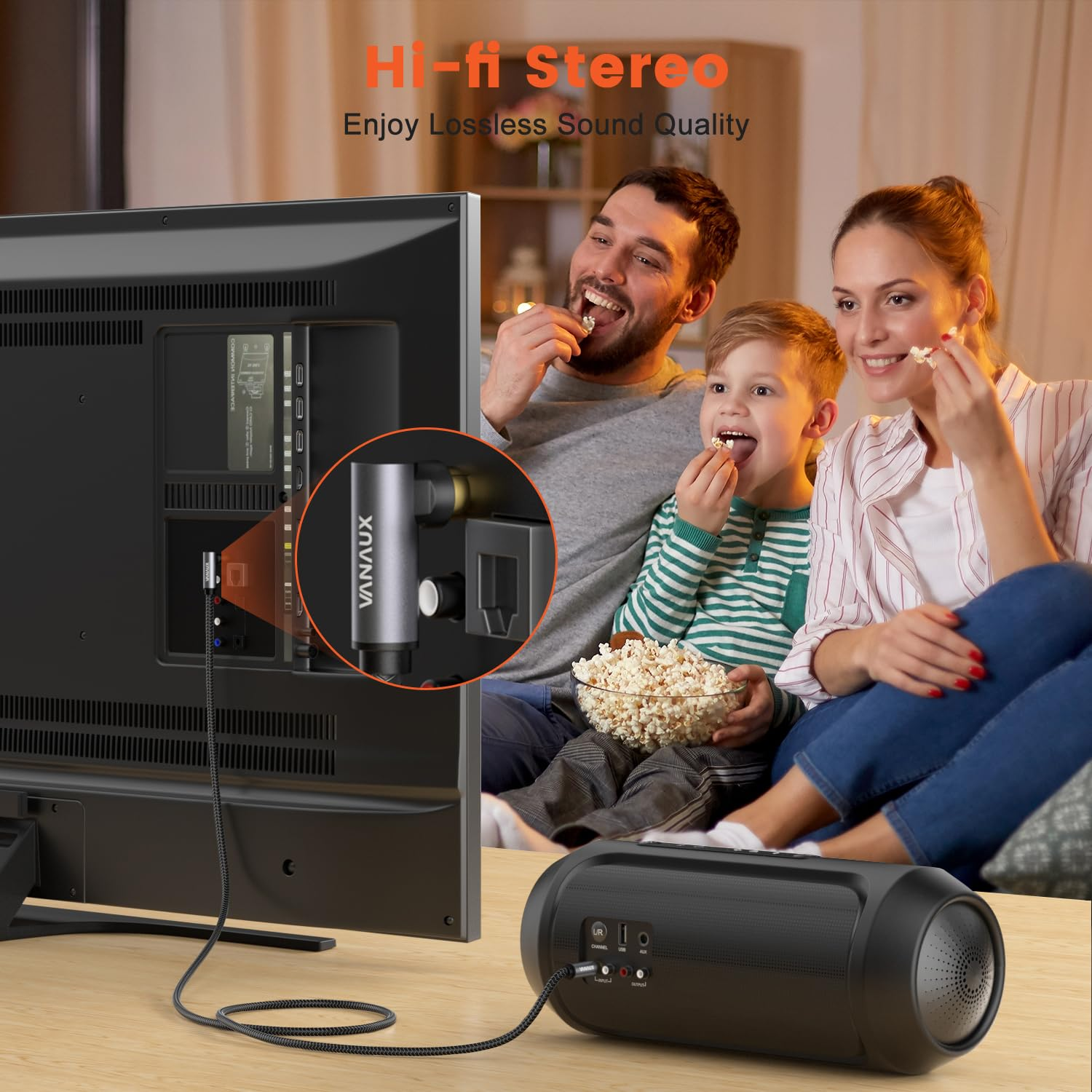 VANAUX 90 Degree RCA Cable,Right Angle Subwoofer Cable,Digital Coaxial Audio Cable,Nylon Braided,Gold-Plated,Male to Male for Amplifiers,Hi-Fi Systems,Hdtv,Sound Bar,Ps4 (6.6Ft/2M) image number 1