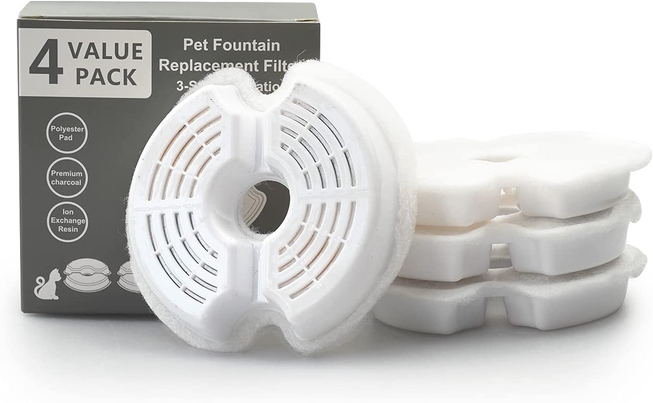 Pet Water Fountain for Cats Dogs, 67Oz/2L Automatic with Intelligent Pump and LED Indicator for Water Shortage Alert, Ultra Quiet Pet Drinking Fountain with Filter (4 Pack Filter) image number 6