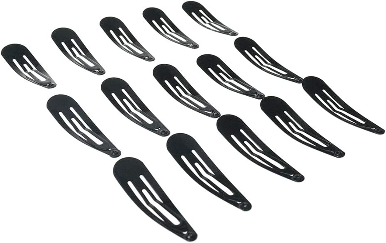 2 Inch Black Barrettes Women Metal Snap Hair Clips Accessories image number 4